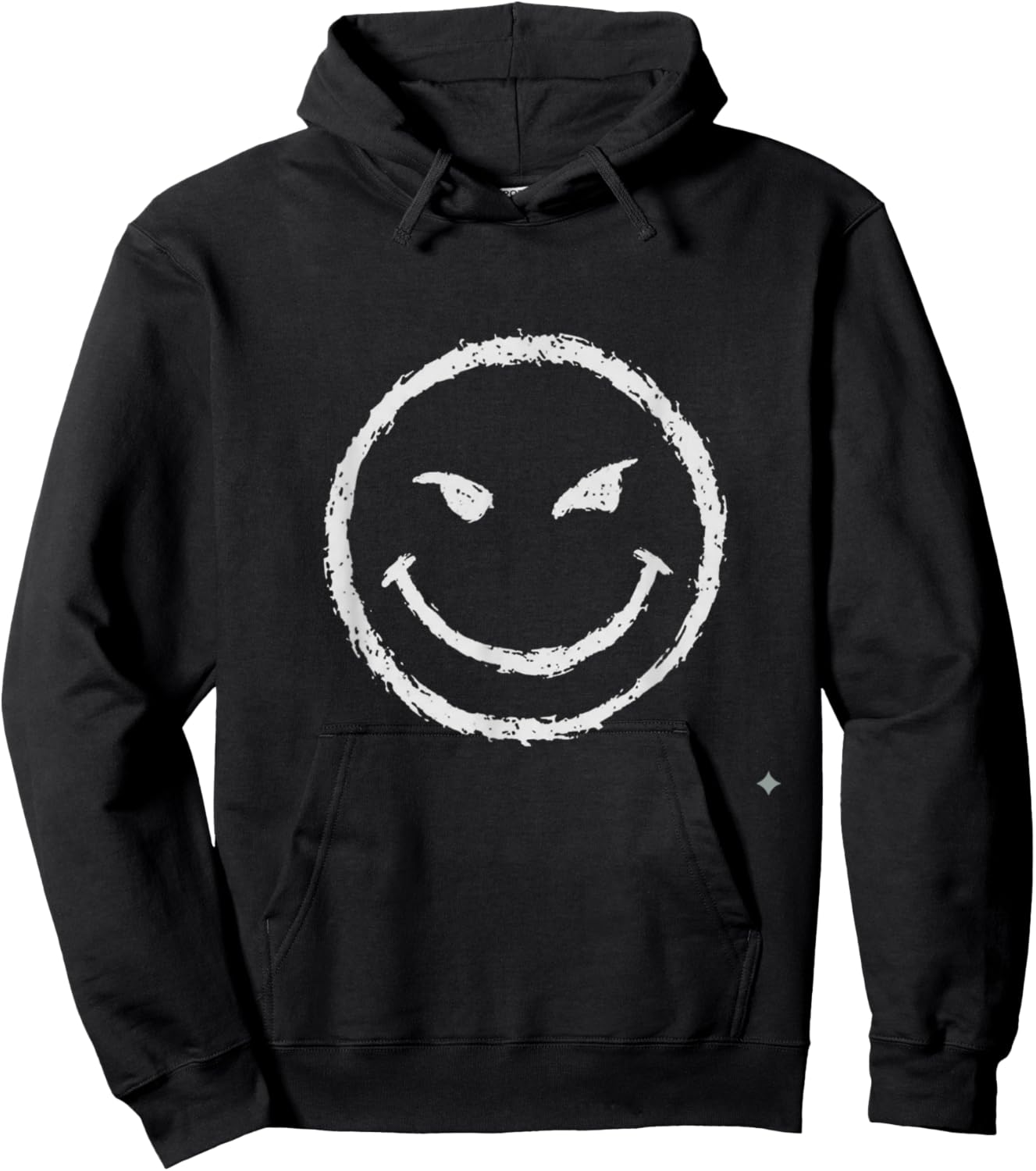 Evil Grin Face Sarcastic Funny Graphic Hoodie - Hoodie | Black