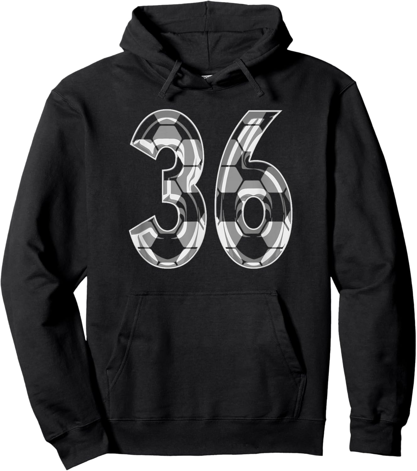 Soccer Pattern Number 36 Jersey Player Uniform #36 Hoodie - Hoodie | Black