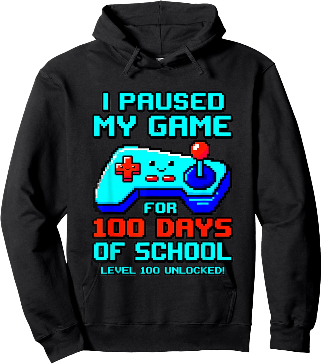 100th Day of School Level Unlocked Hoodie - Hoodie | Black