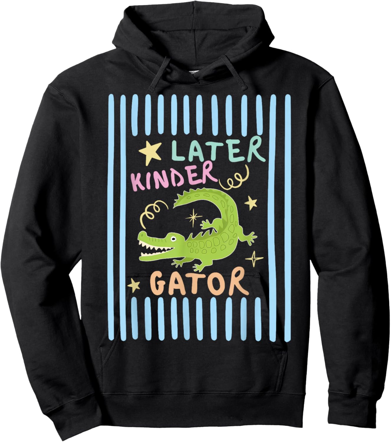 Later Kinder Grader Cute Alligator Later Gator Teacher Kids Hoodie - Hoodie | Black