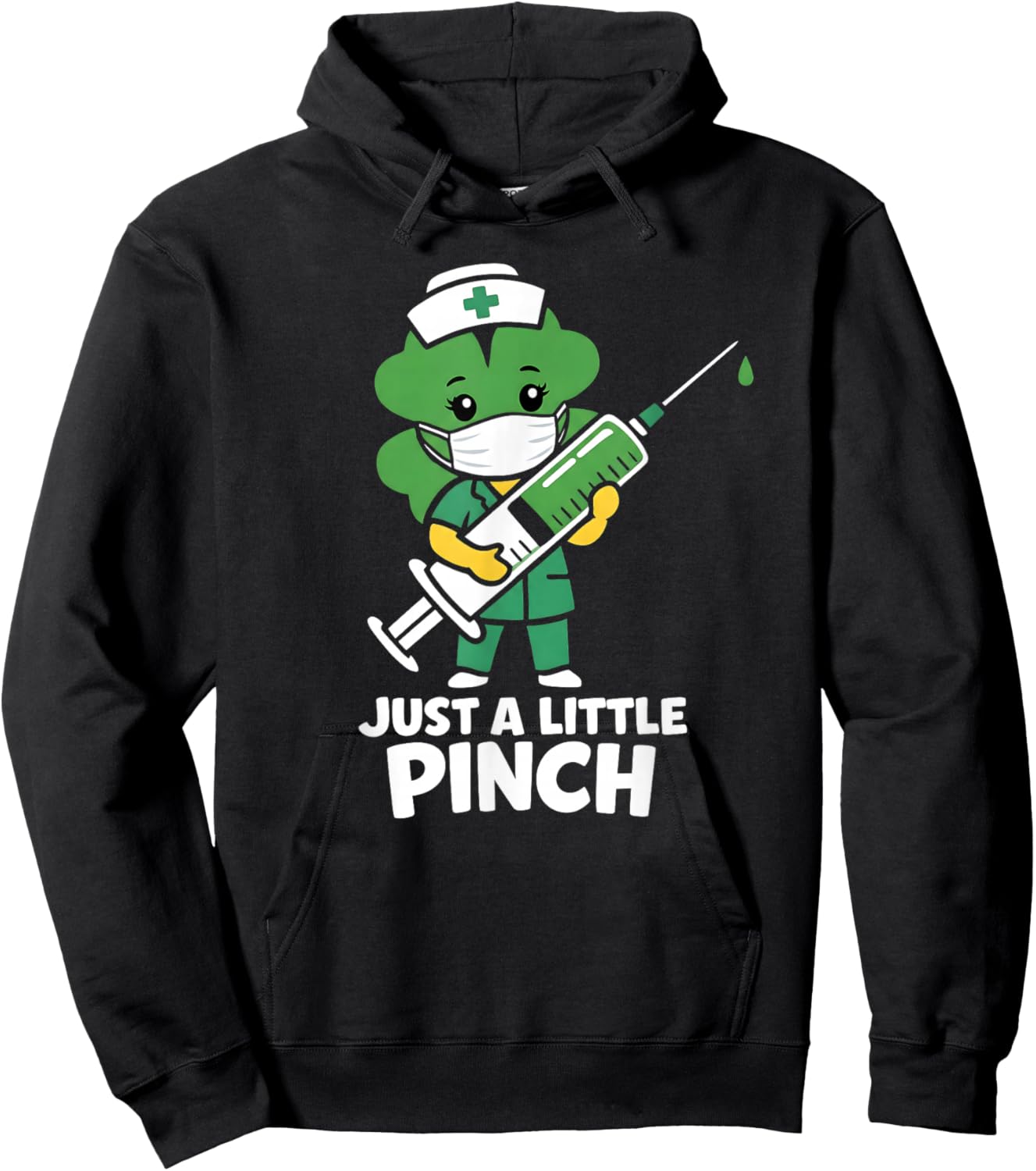 Just A Little Pinch Shamrock Nurse St Patricks Day Hoodie - Hoodie | Black