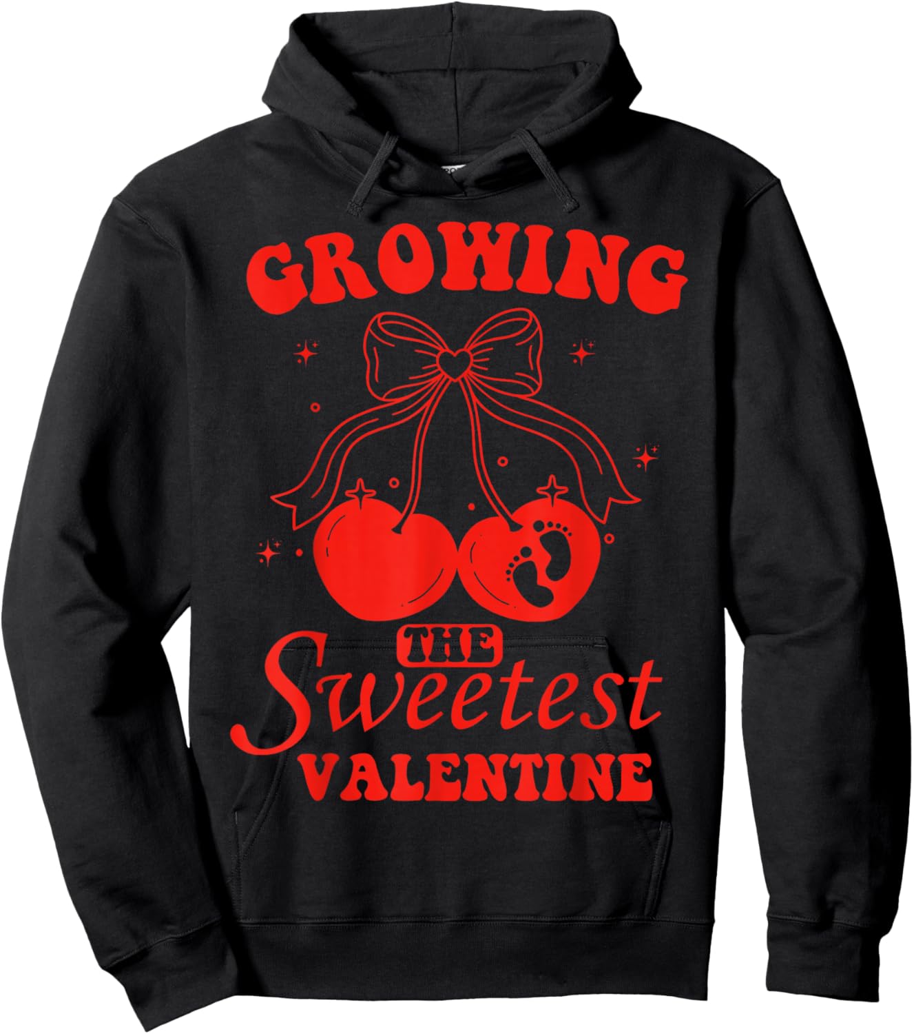 Valentine Growing Sweetest Valentines Pregnancy Announcement Hoodie - Hoodie | Black