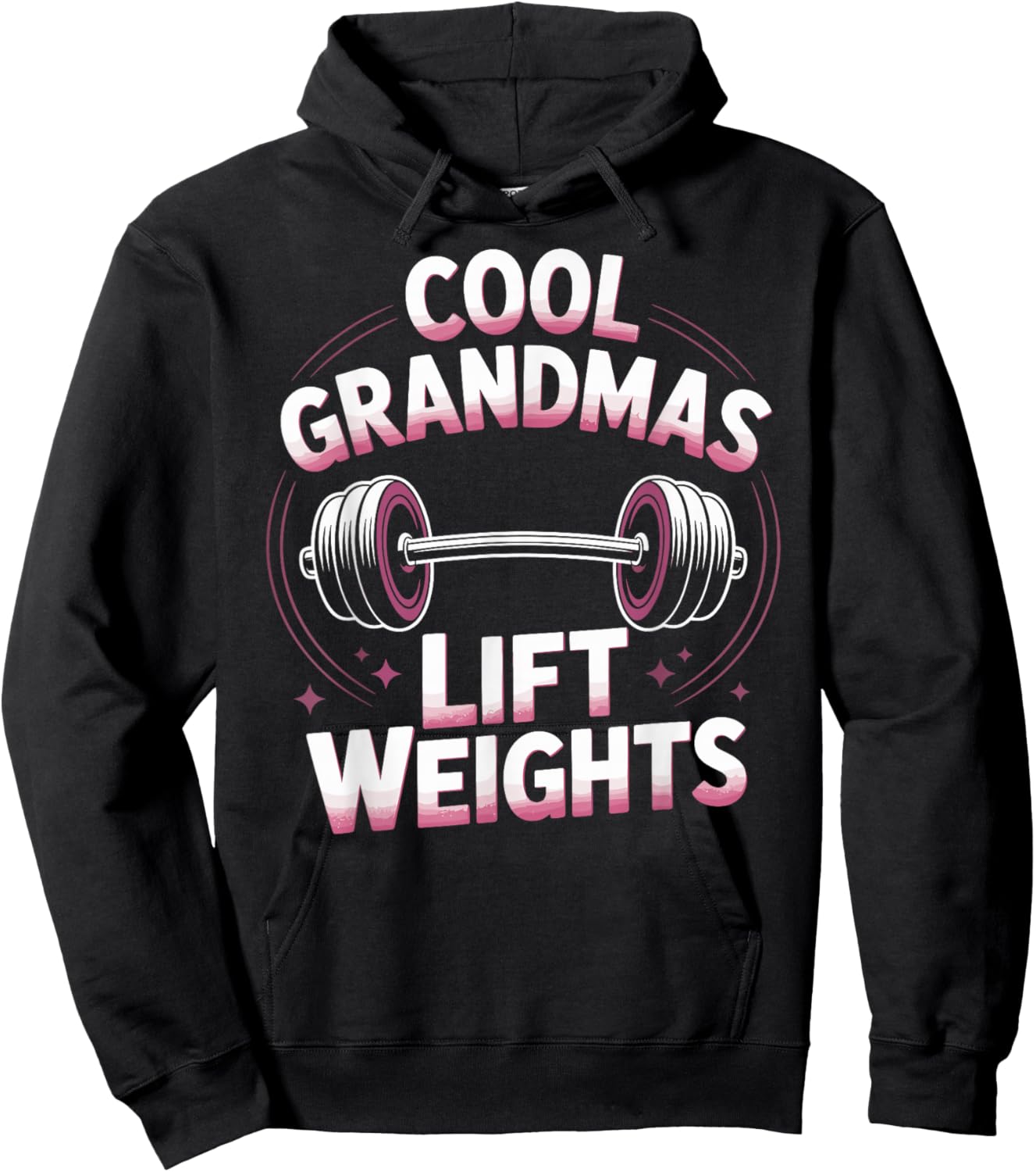 Cool Grandmas Lift Weights Funny Weightlifting Grandma Gym Hoodie - Hoodie | Black