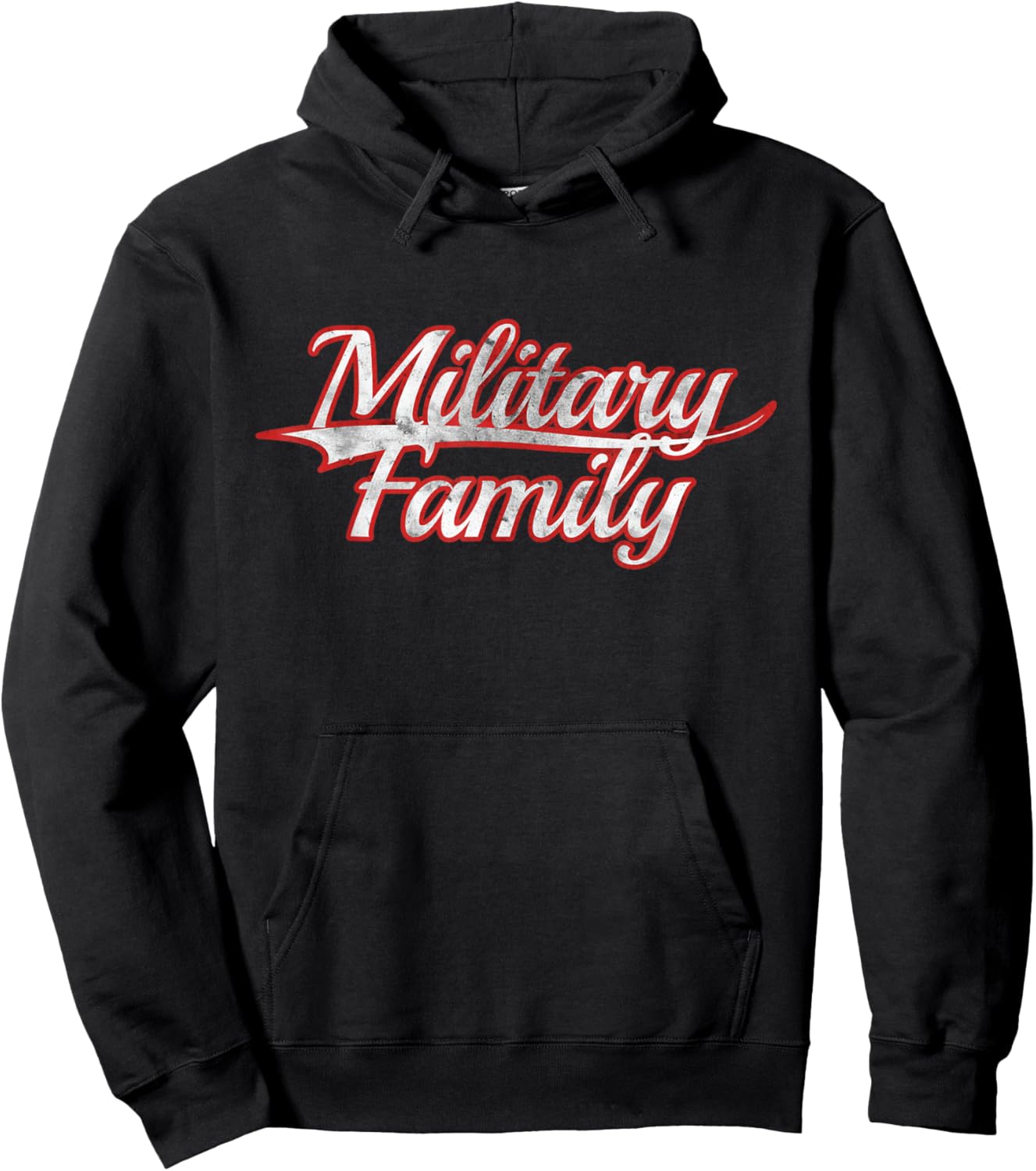Military Family Armed Forces Patriotic Home Vintage Varsity Hoodie - Hoodie | Black