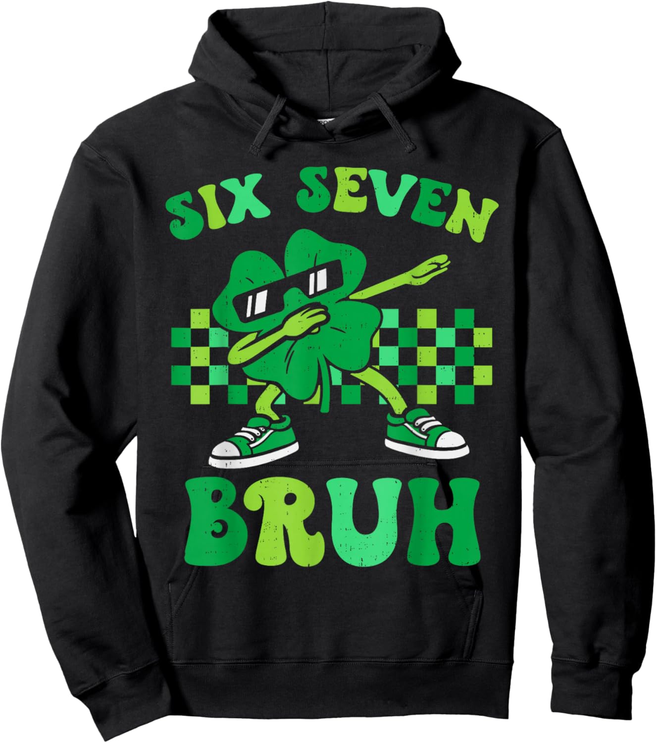 Six Seven Bruh 67 Meme St Patricks Day for Boys Youth Kids Hoodie - Hoodie | Black