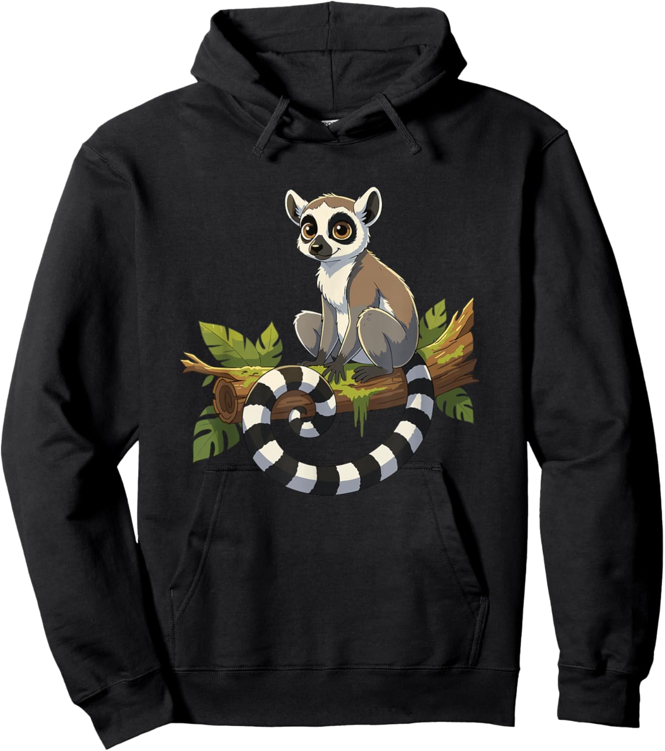 Cute Ring Tailed Lemur Jungle Madagascar Animal Hoodie - Hoodie | Black