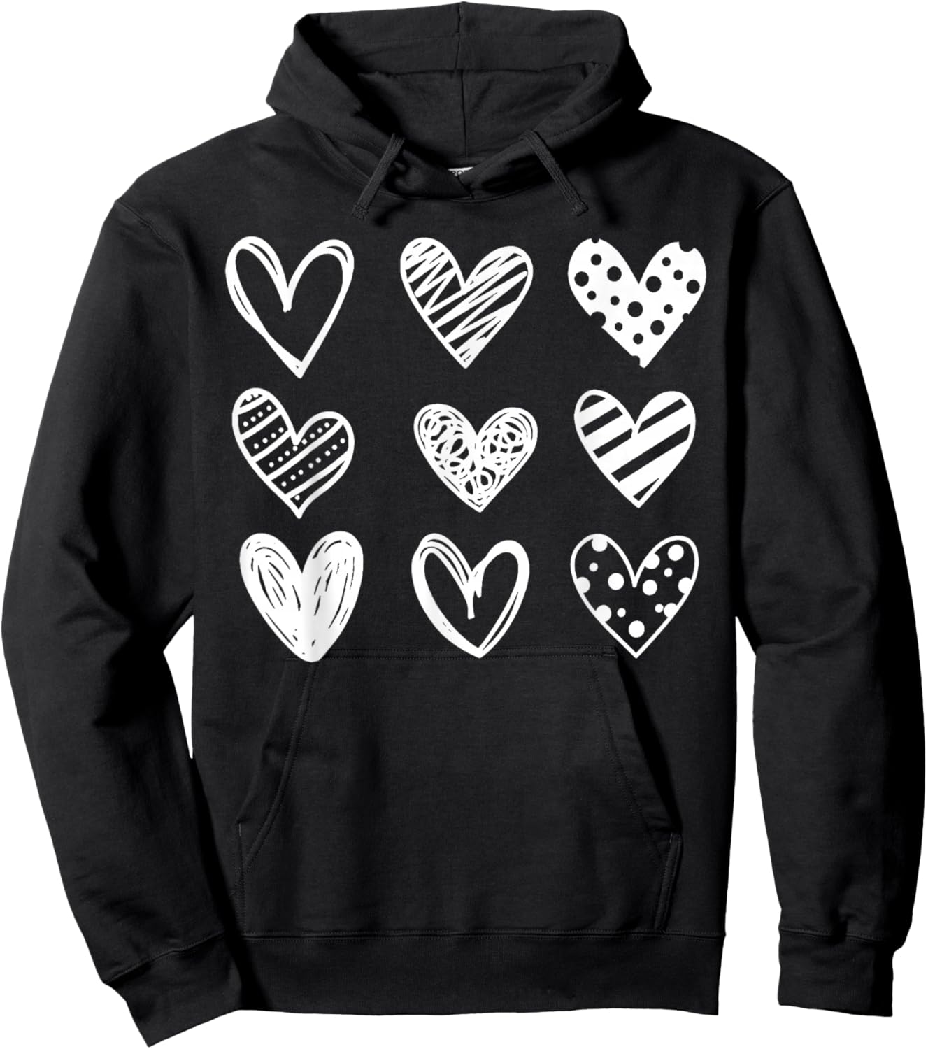 Couple Heart Valentines Day Shirt Women Kids Hoodie - Hoodie | Black