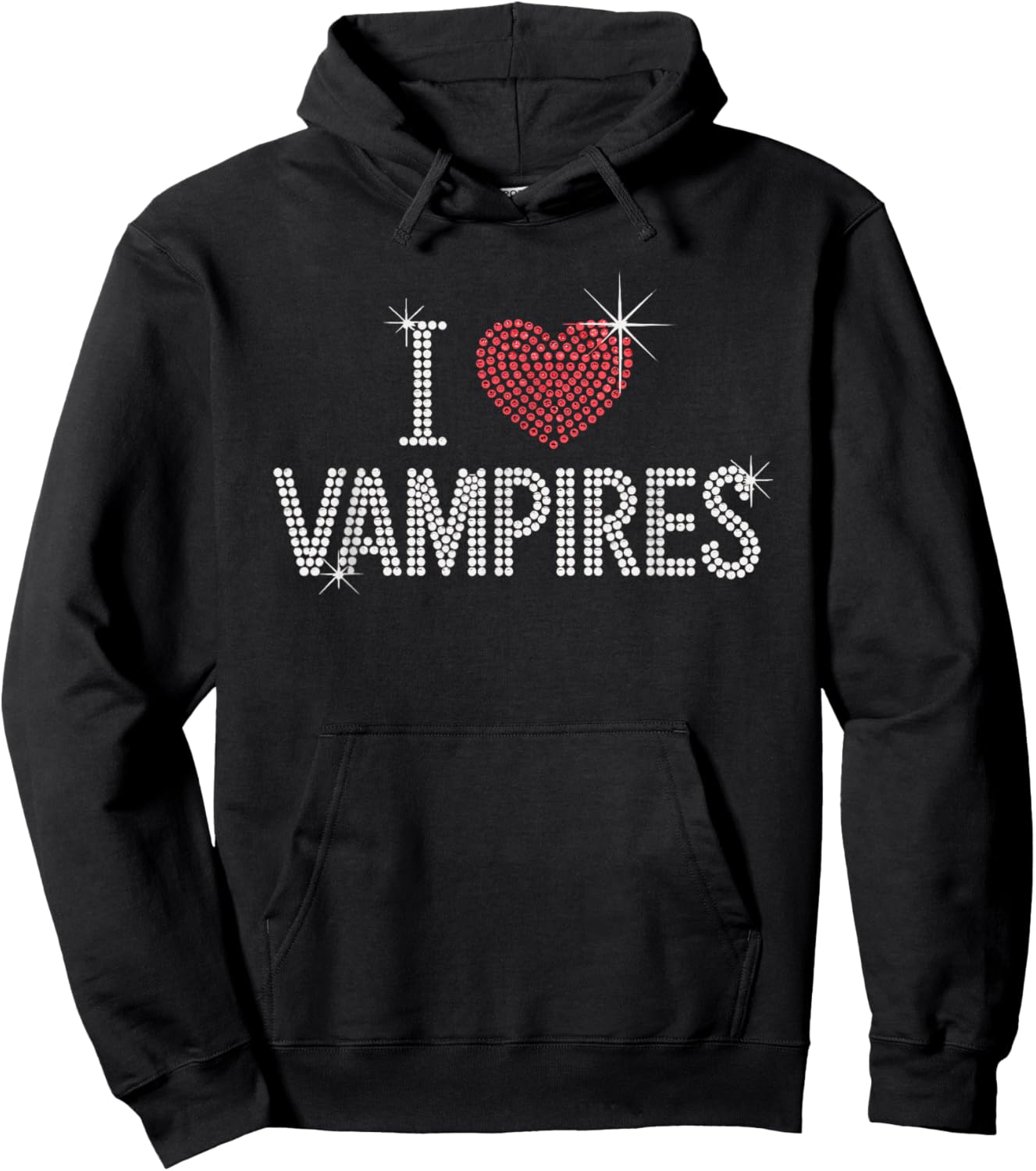 I Love Vampires Cute Halloween Hoodie - Hoodie | Black