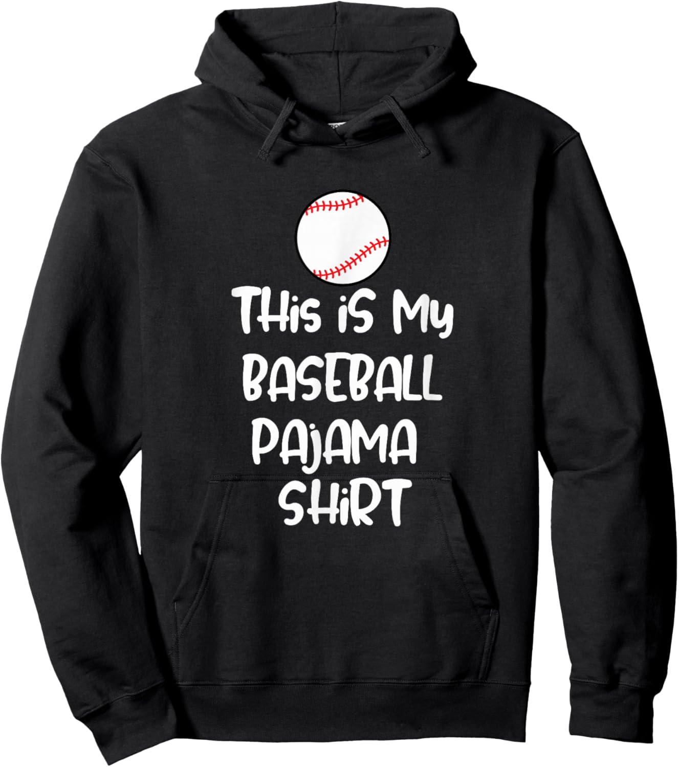 This is My Baseball Pajama Shirt for Players Teens Boys Girl Hoodie - Hoodie | Black