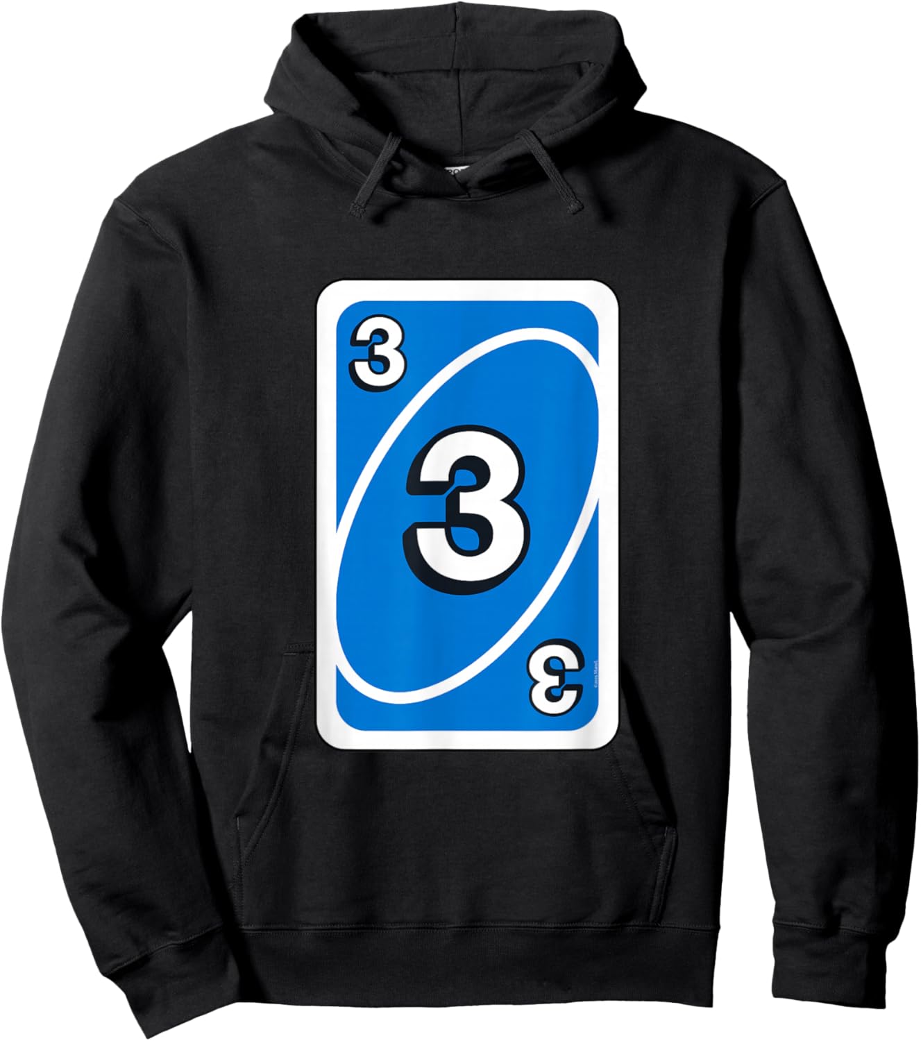 UNO Halloween Blue 3" Card Hoodie - Hoodie | Black