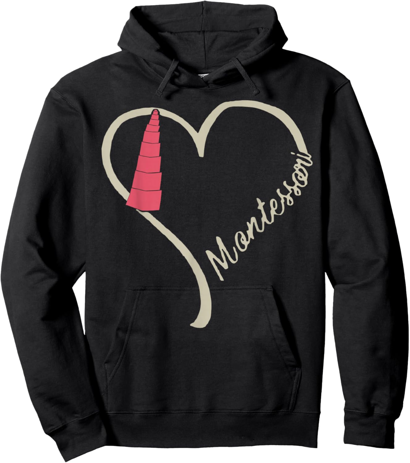 Cute Heart Montessori Teacher Appreciation Educator Costume Hoodie - Hoodie | Black