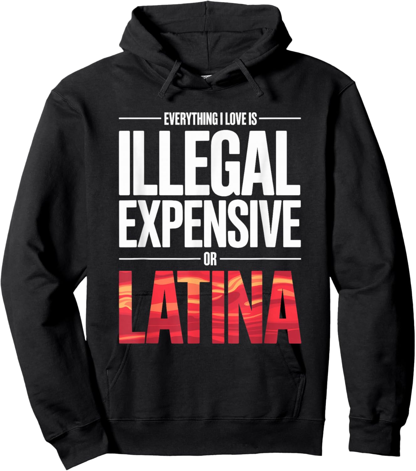 Everything I Love is Illegal Expensive Or Latina Men Boys Hoodie - Hoodie | Black