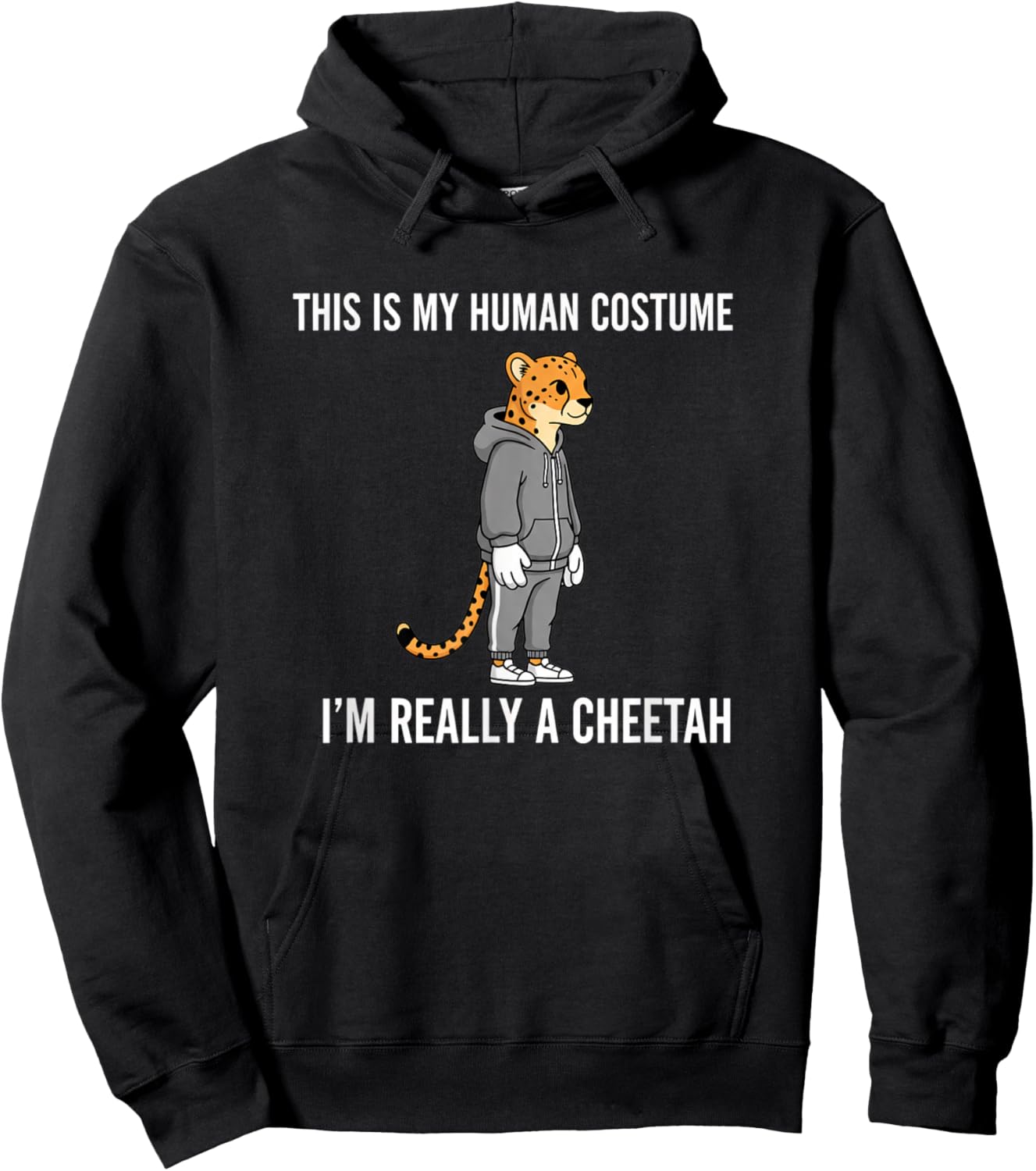 This is My Human Costume I'm Really A Cheetah Kids Funny Che Hoodie - Hoodie | Black