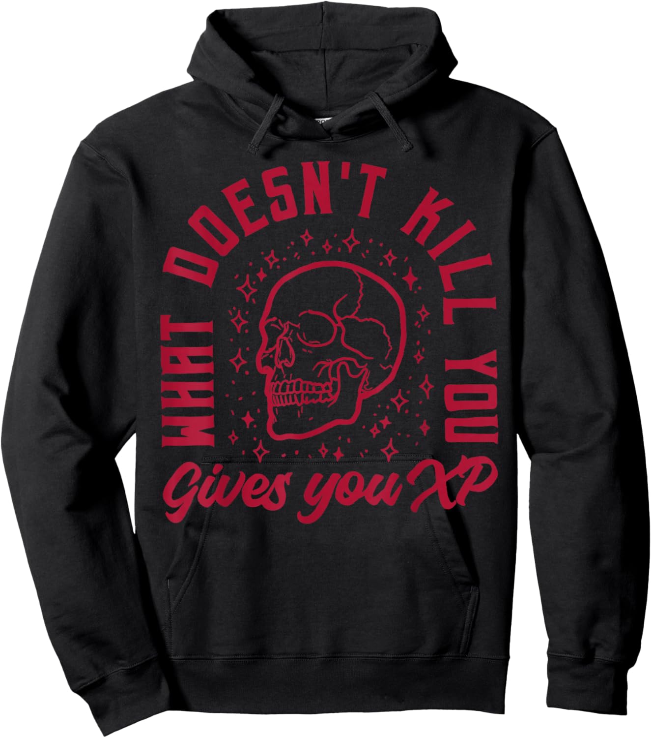 What Doesn’t Kill You Gives You XP Funny Skull Meme Hoodie - Hoodie | Black
