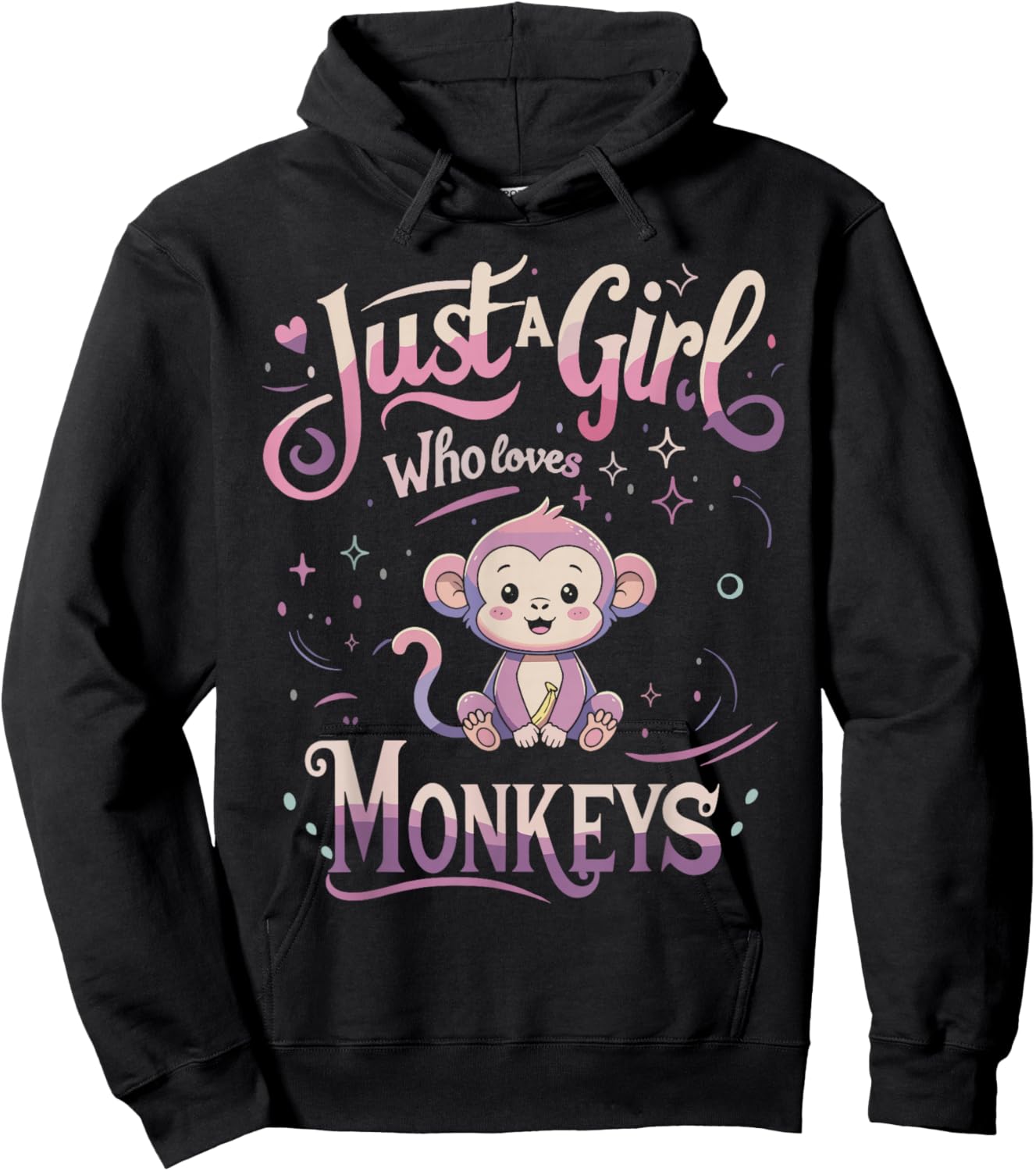 Monkey Shirt Cute Men Women Hoodie - Hoodie | Black
