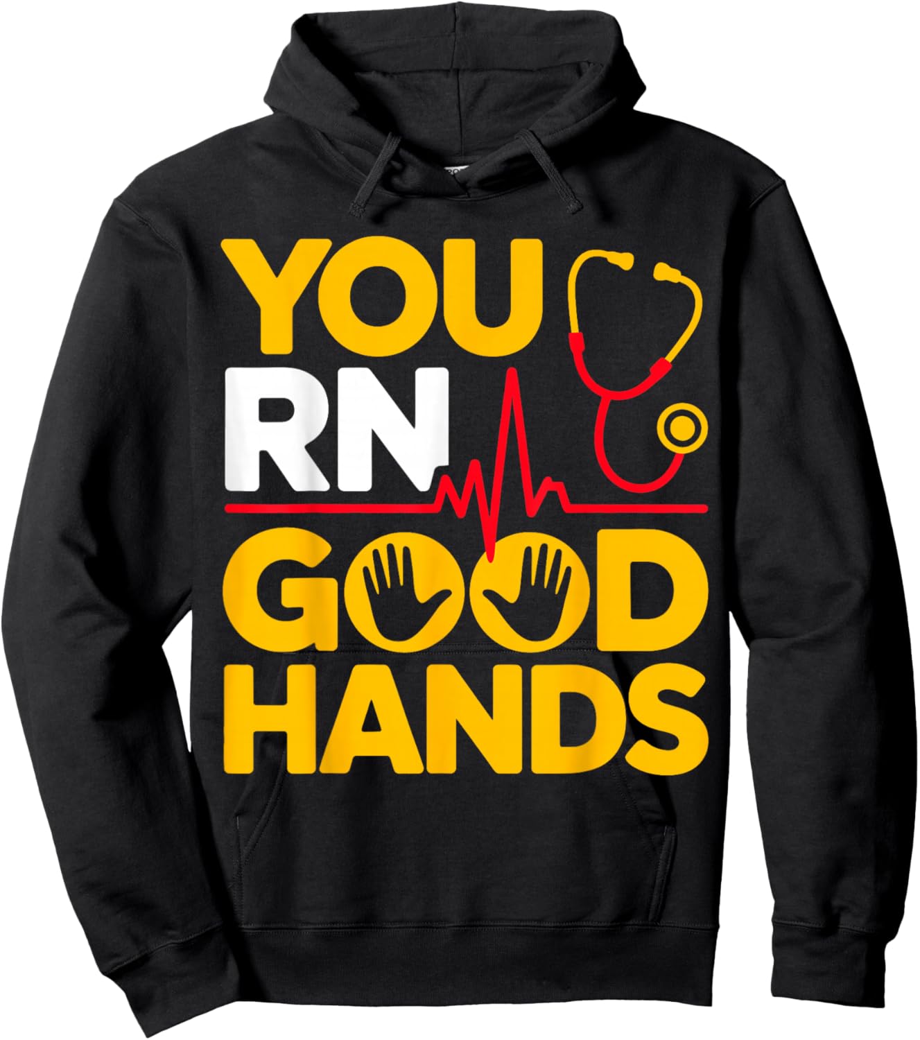 You RN Good Hands Registered Nurse Student Nursing Hoodie - Hoodie | Black
