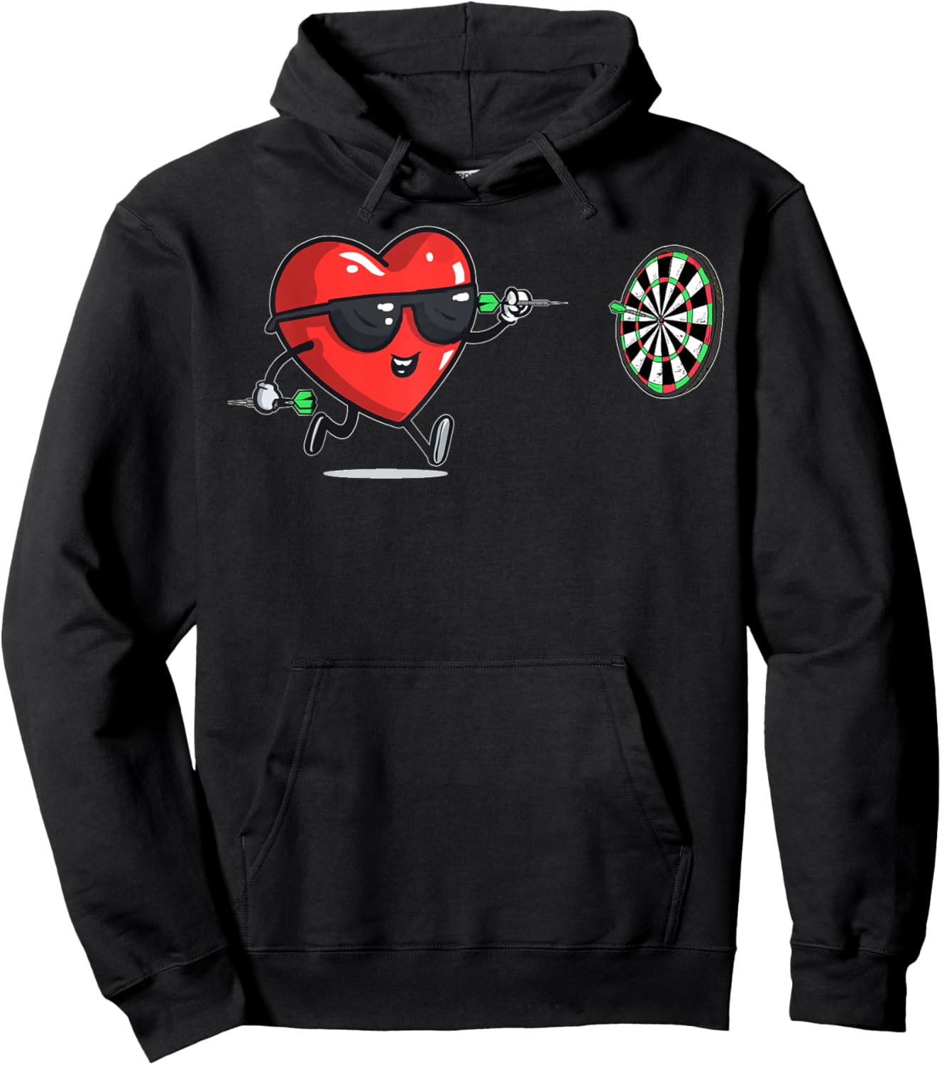 Darts Heart Player Dart Valentine's Day Sunglasses Hoodie - Hoodie | Black