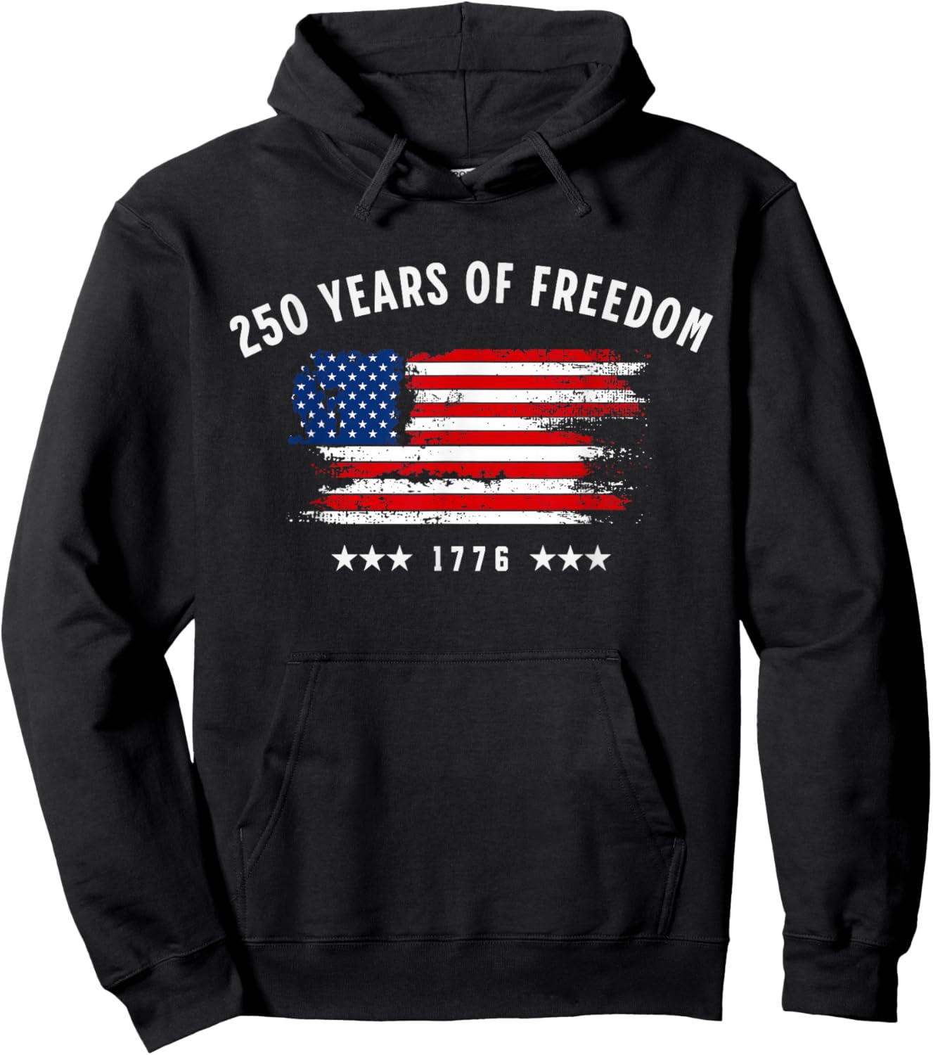 250 Years of Freedom USA Flag Patriotic Hoodie - Hoodie | Black