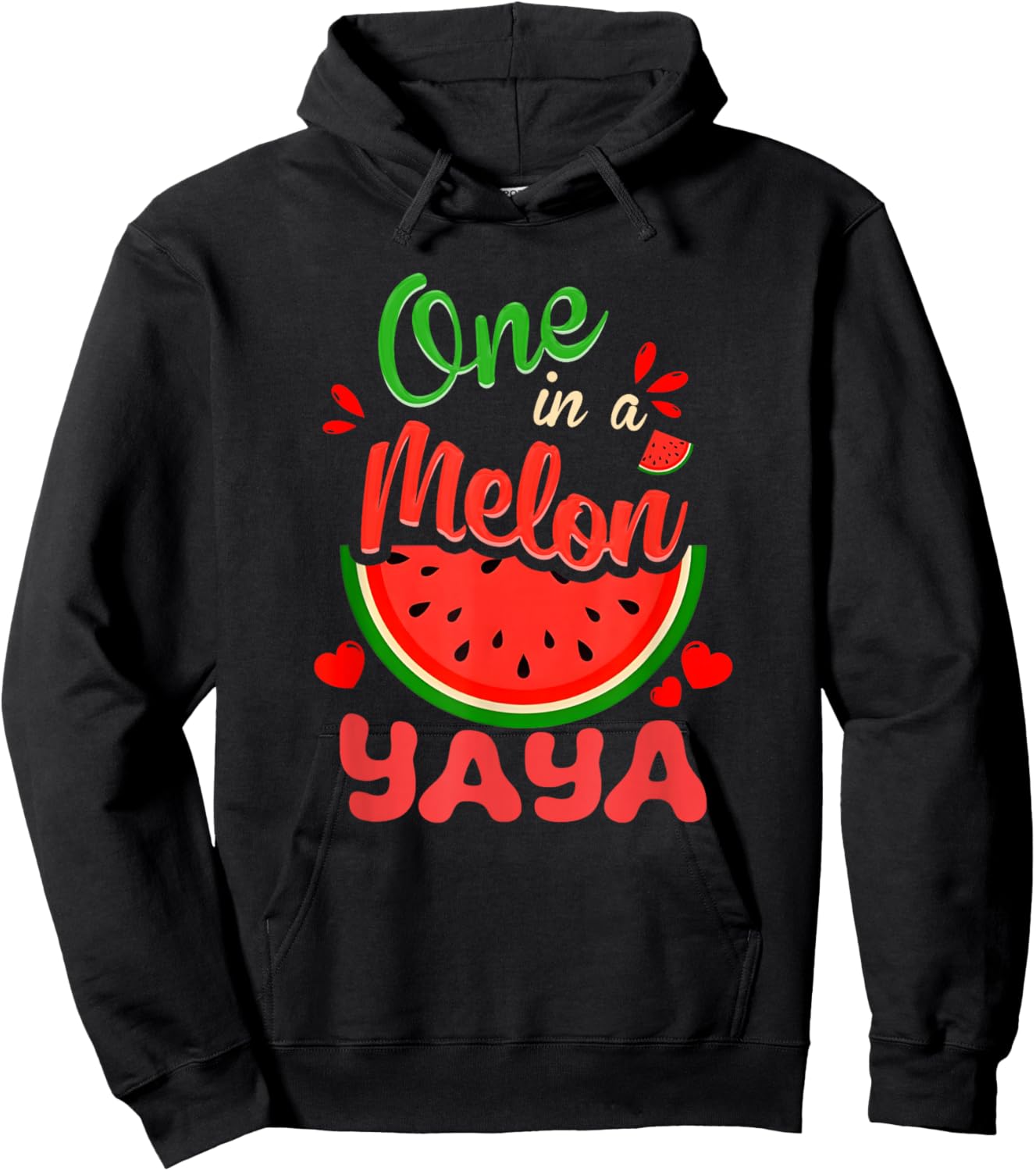 One in a Melon Yaya 1st Birthday Party Family Matching Hoodie - Hoodie | Black