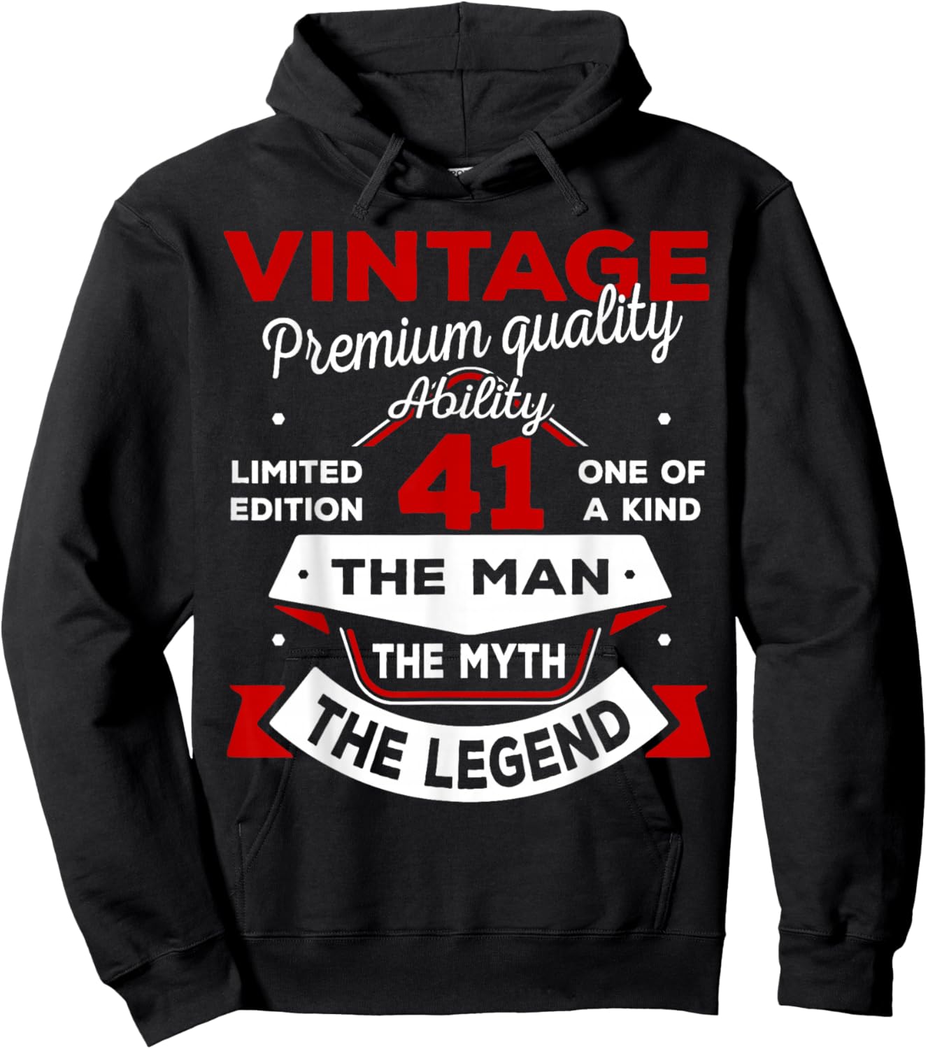 41st Birthday Gift Man Myth Legend 1985 41 Years Old Hoodie - Hoodie | Black