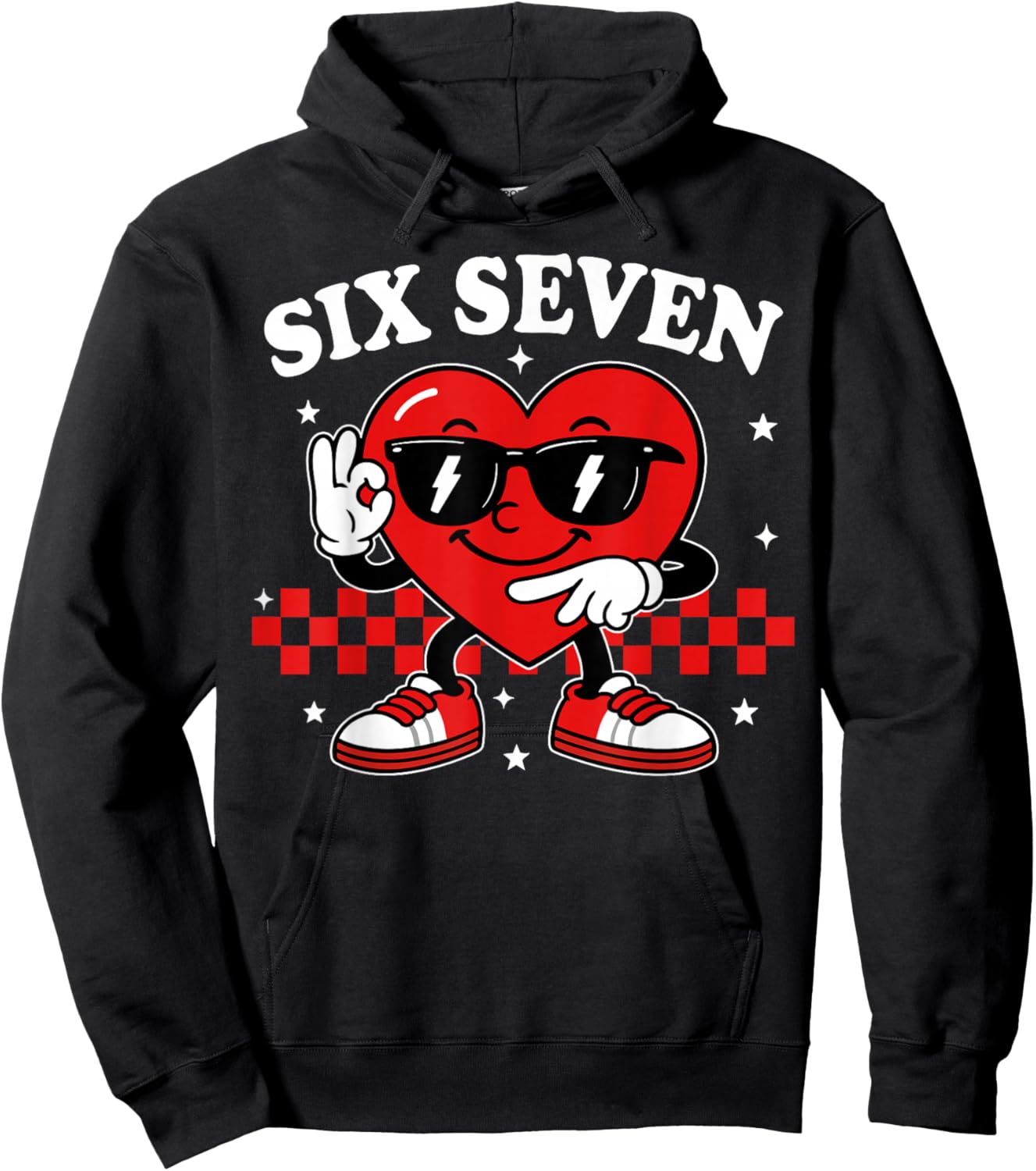 67 Valentine Heart Six Seven 6 7 Meme Valentines Day Kids Hoodie - Hoodie | Black