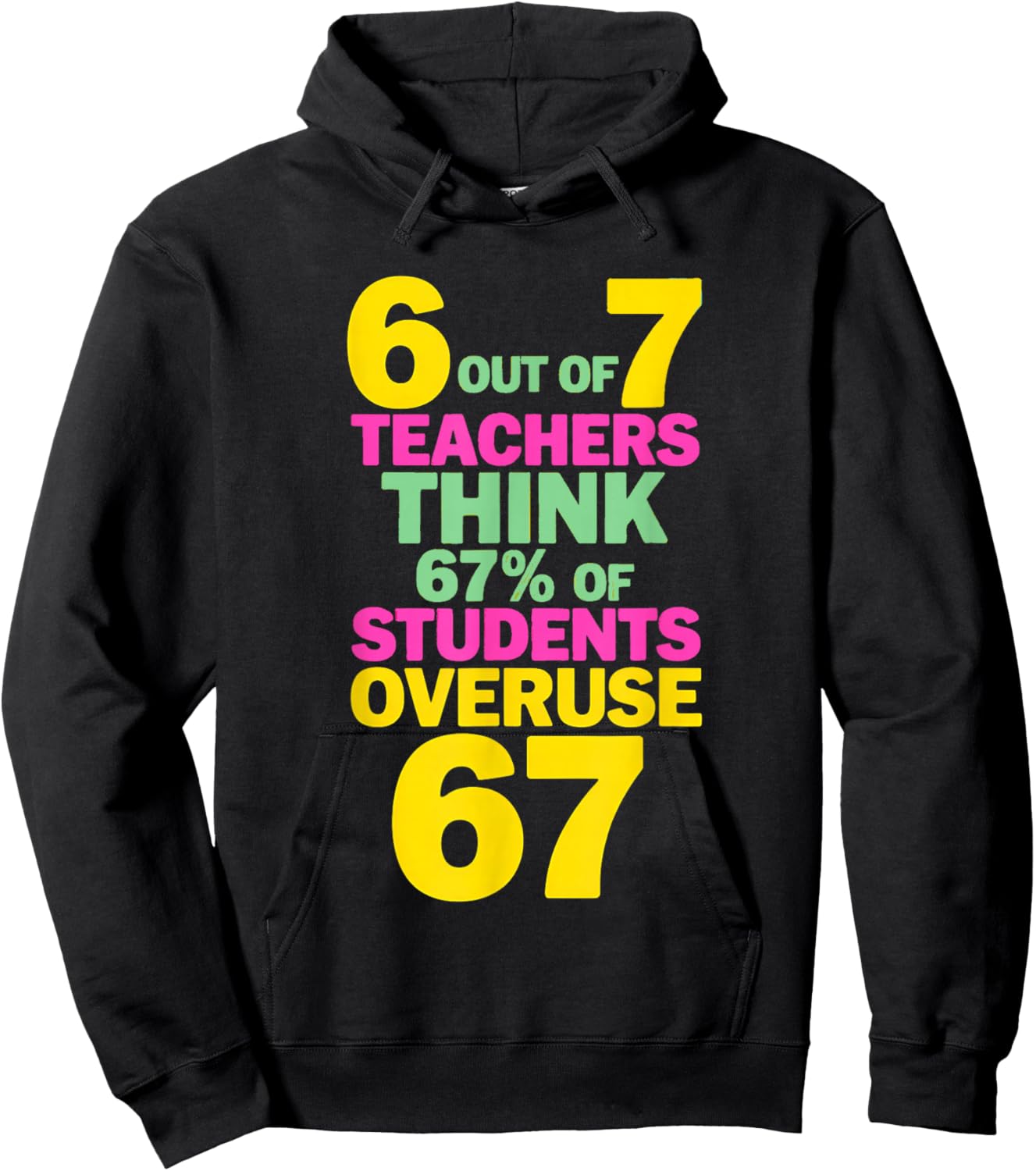 Teacher 6 7 Overuse 6-7 Hoodie - Hoodie | Black