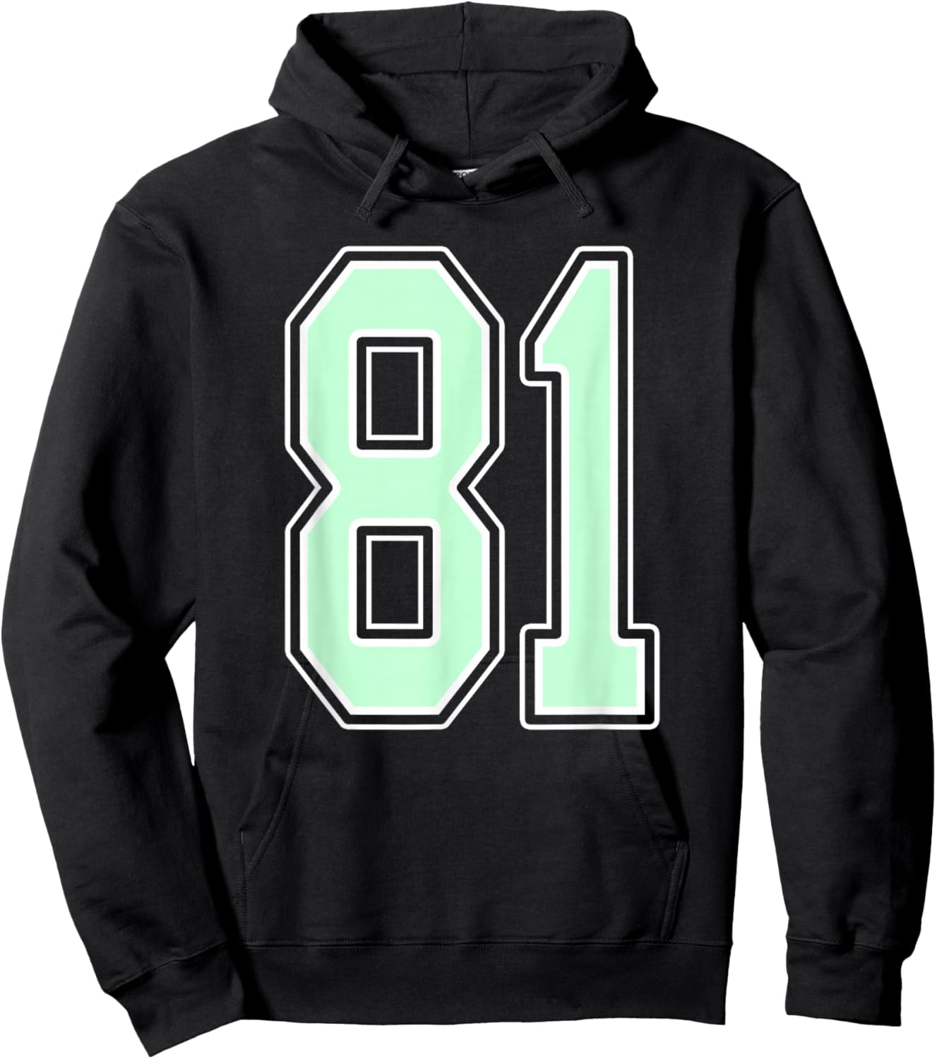 Cute Mint Green Number 81 Jersey Player Uniform #81 Fan Hoodie - Hoodie | Black
