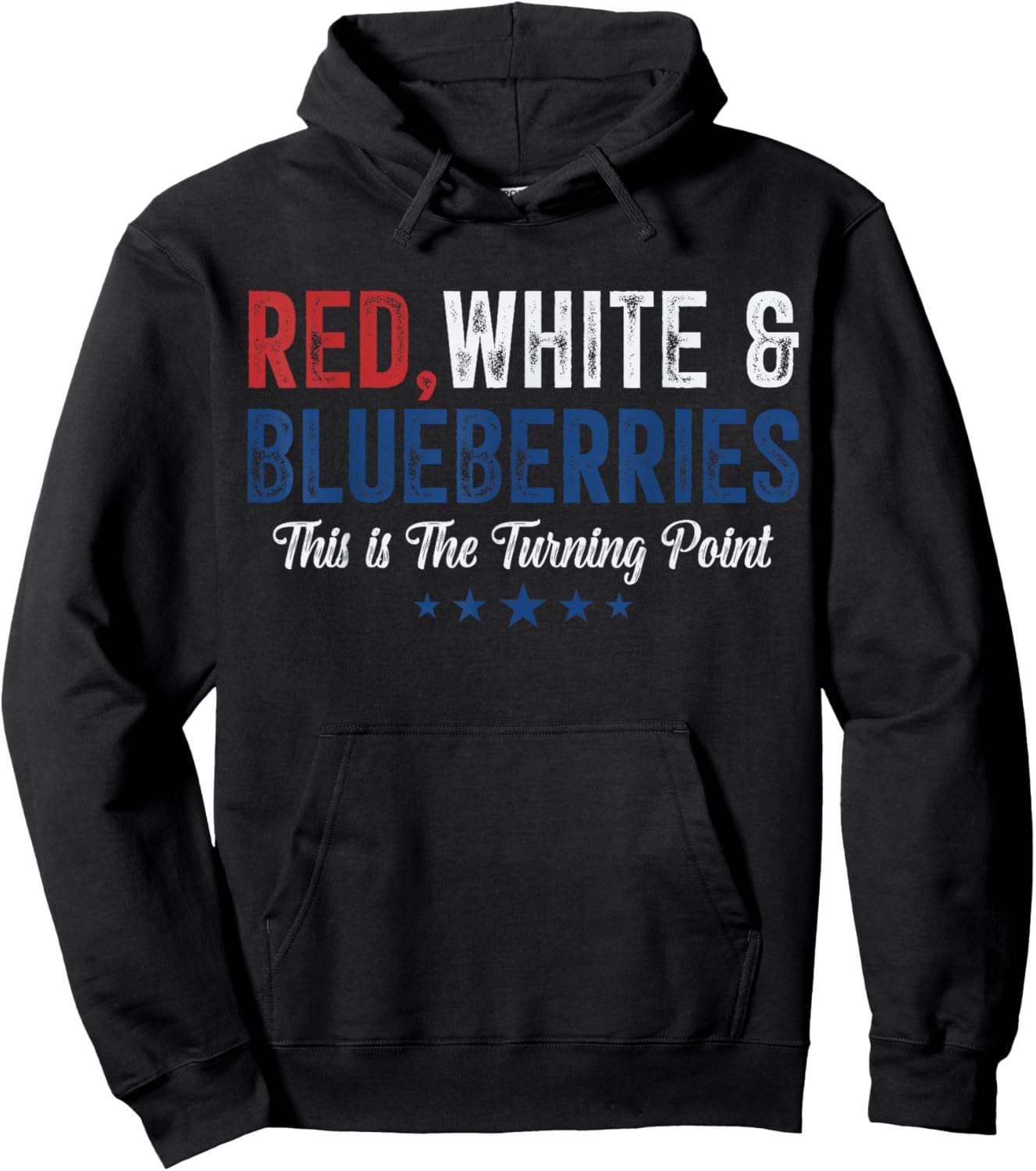 Red White and Blueberries Patriotic Freedom Pun Hoodie - Hoodie | Black