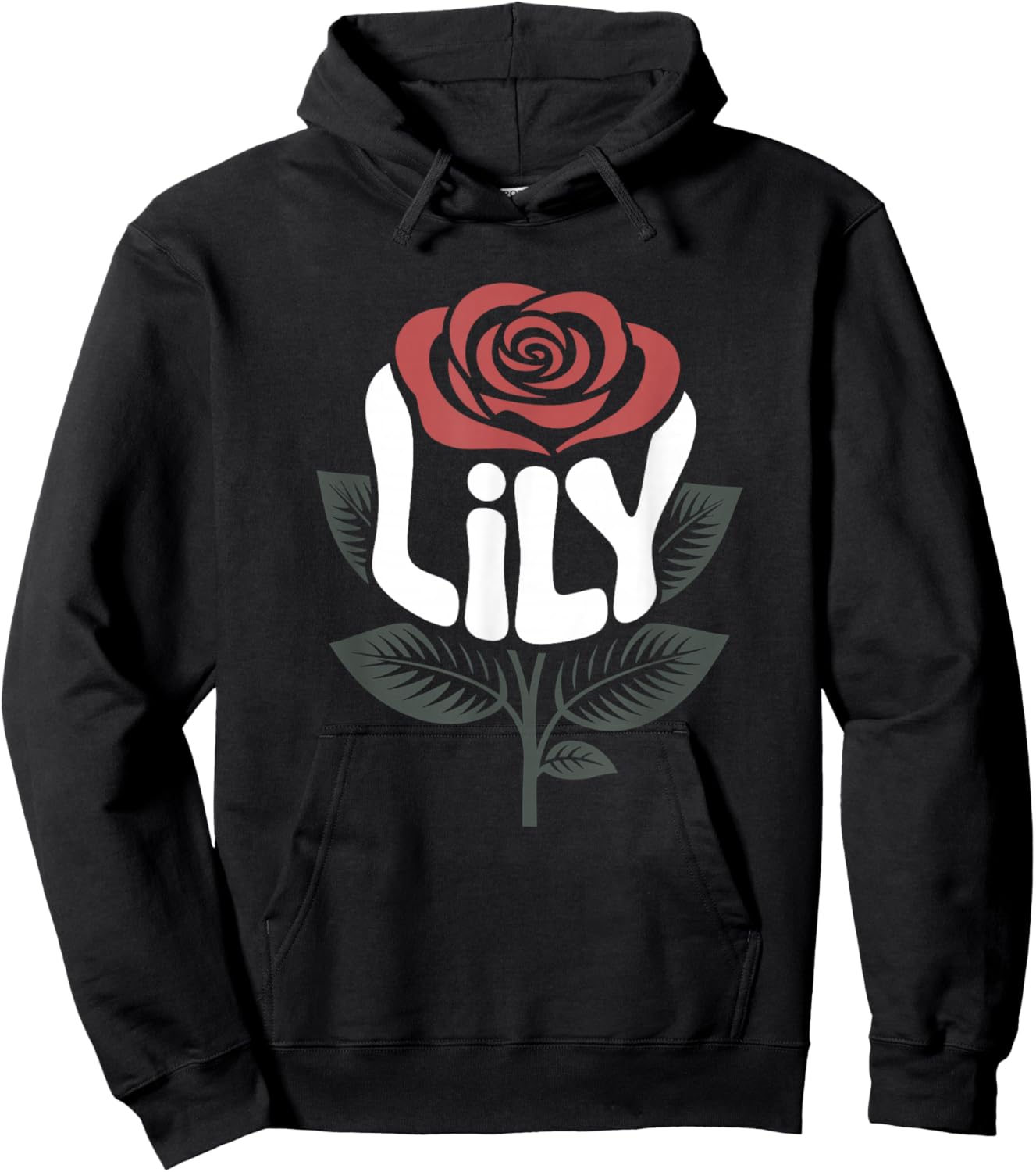 Lily Retro Rose Floral Name Vintage Flower Love Lily Hoodie - Hoodie | Black