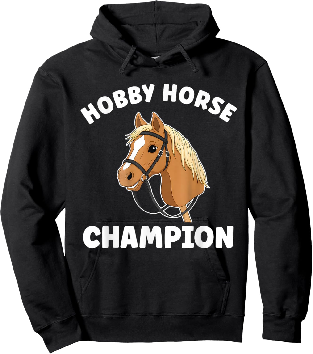 Hobby Horse Champion Horsing Competition Funny Boys Girls Hoodie - Hoodie | Black