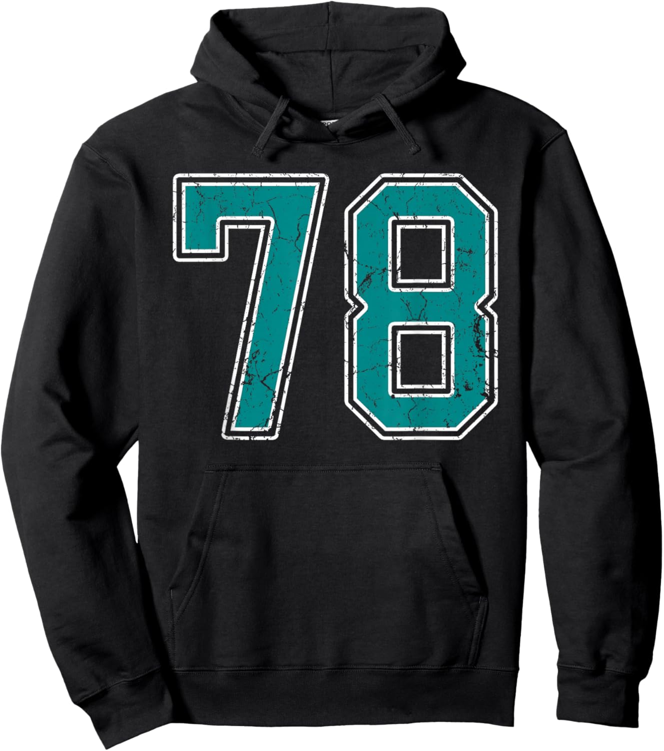 Teal and White Number 78 Jersey Player Uniform #78 Fan Hoodie - Hoodie | Black