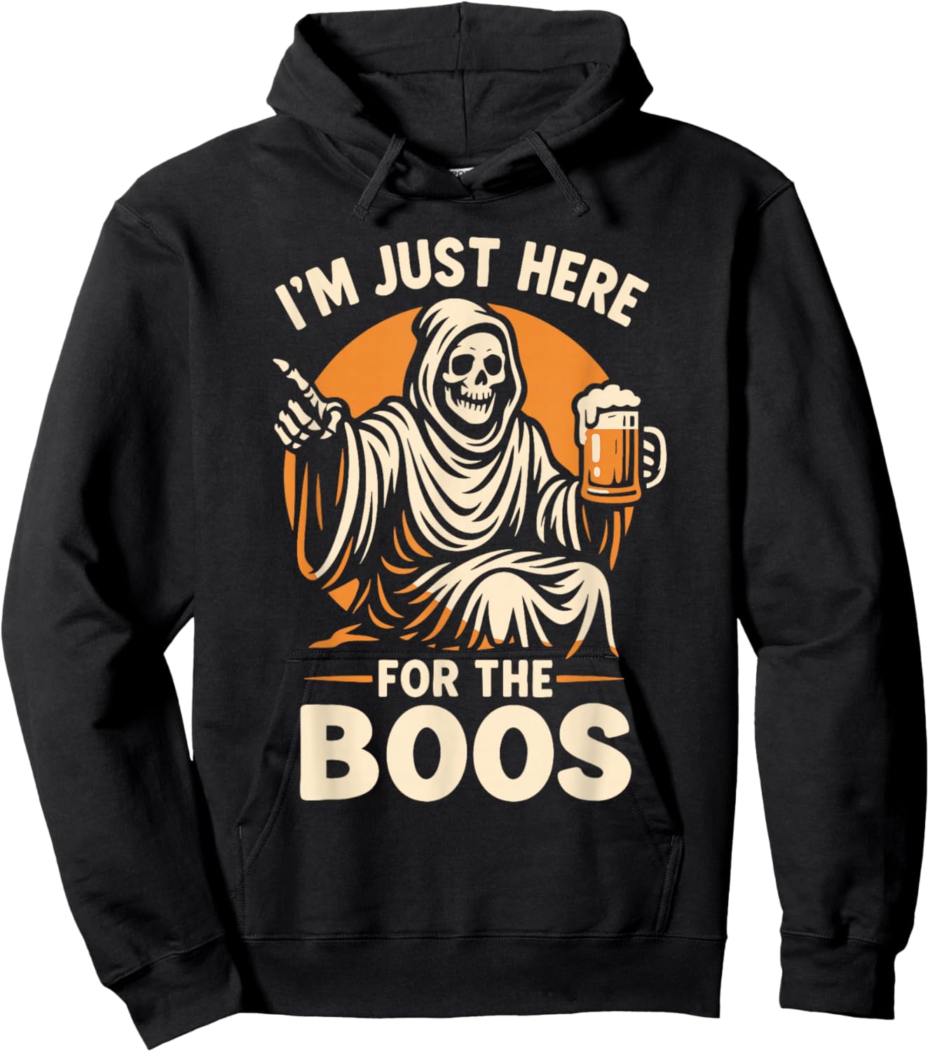 I'm Just Here for The Boos Funny Halloween Ghost Hoodie - Hoodie | Black