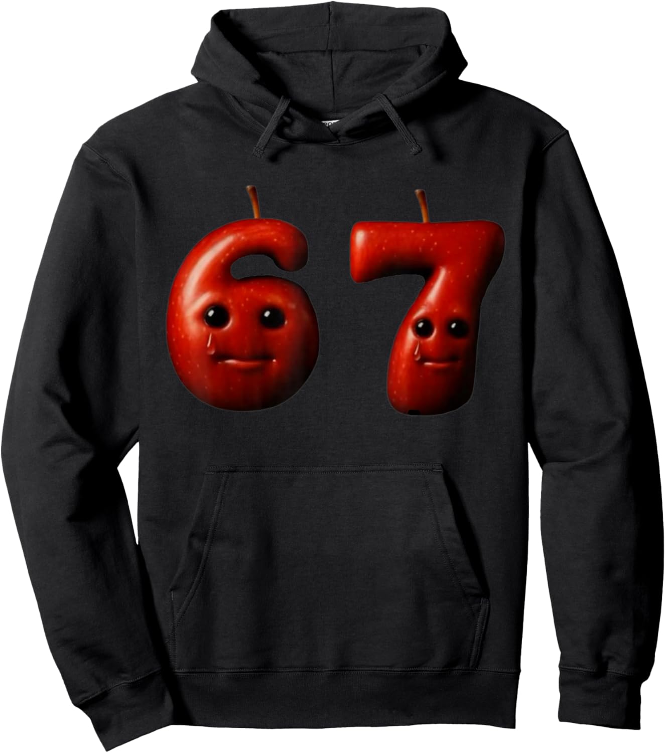 Funny 67 Silly AI Apple gen z Meme BrainRot Humor Hoodie - Hoodie | Black