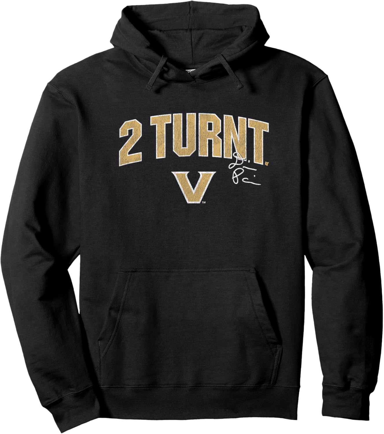 Vanderbilt Football: Diego Pavia 2 Turnt Text - Vanderbilt Hoodie - Hoodie | Black