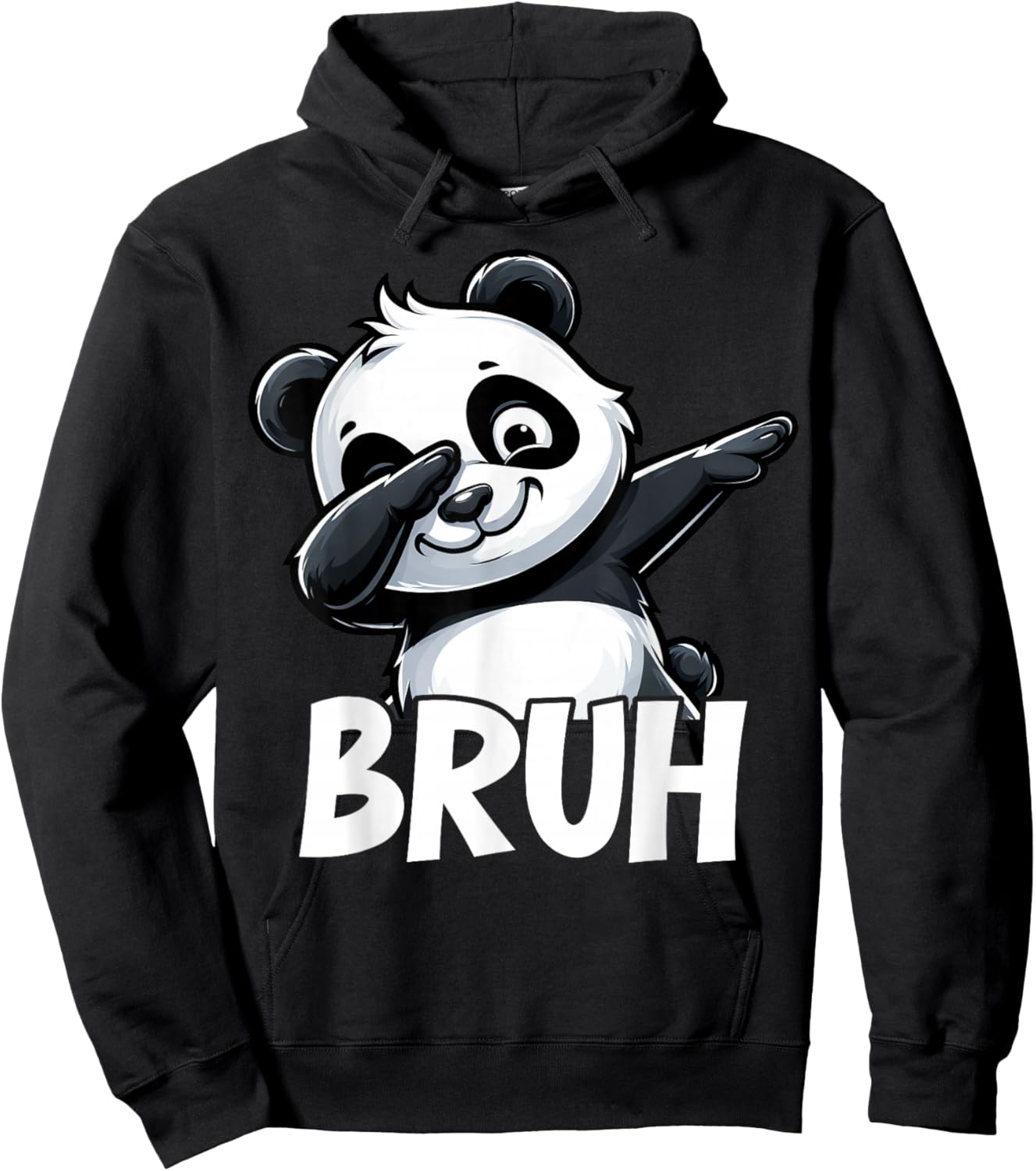 Funny Bruh Cute Dabbing Panda Lover Kid Boy Girl Toddler Hoodie - Hoodie | Black