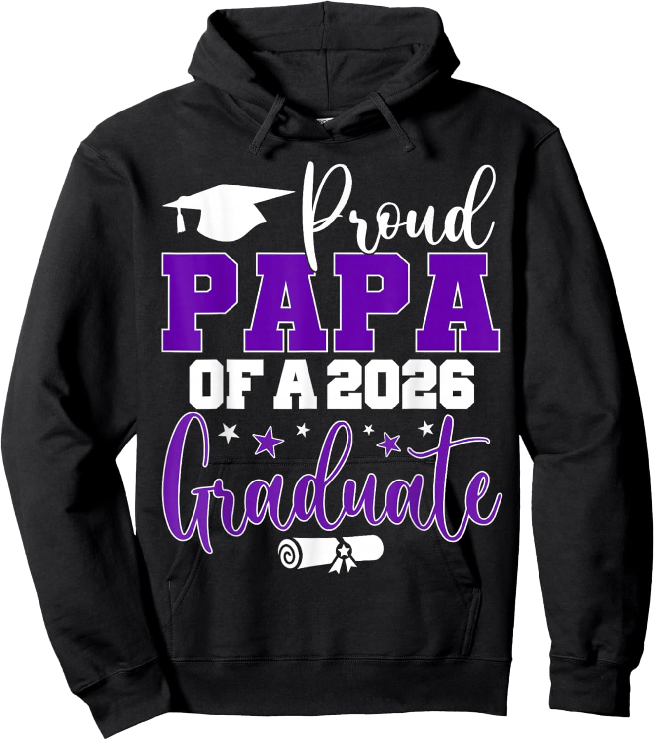 Papa Senior 2026 Proud Papa of A Class of 2026 Graduate Hoodie - Hoodie | Black
