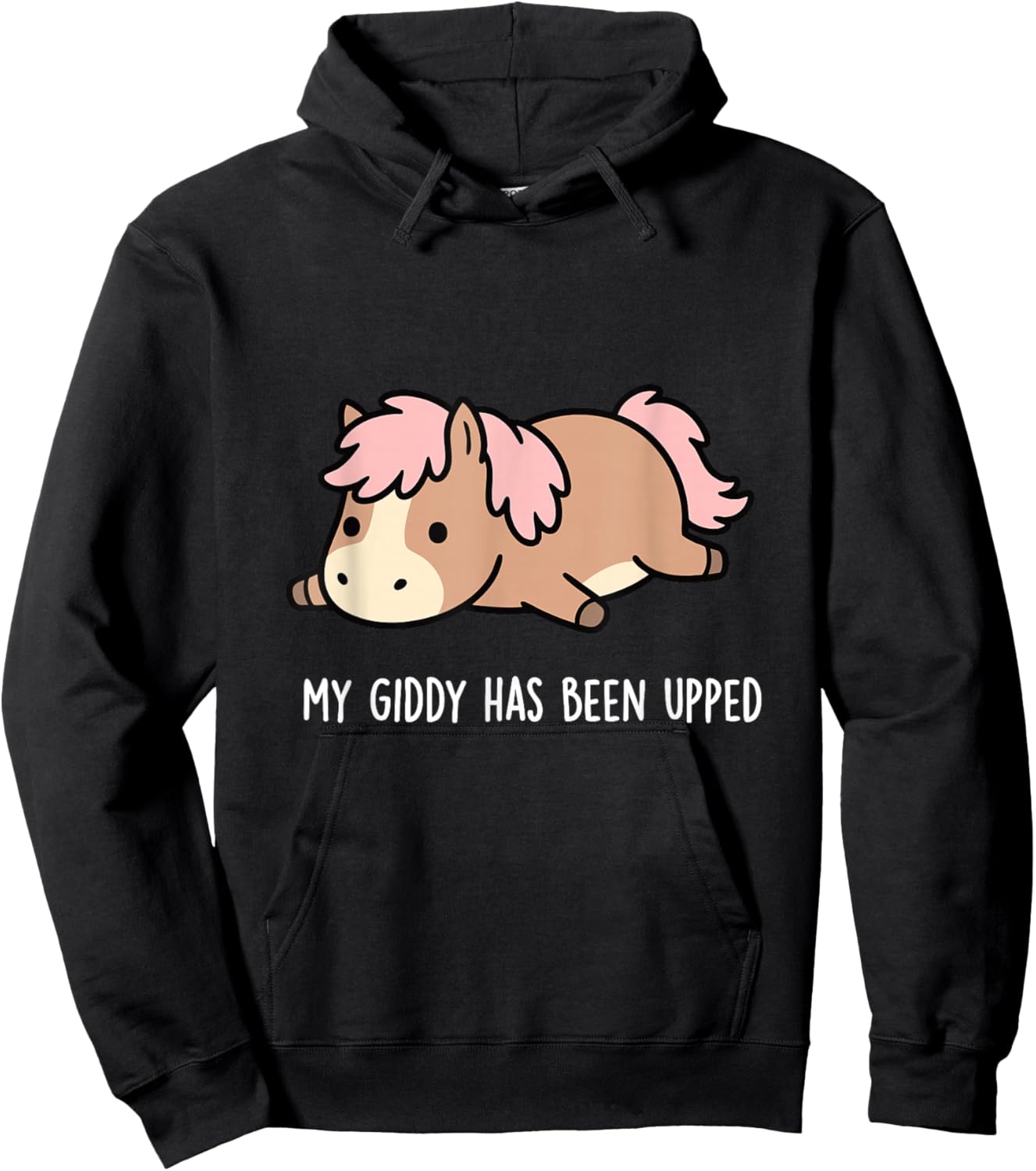 Funny Horse Meme Kawaii Sarcastic Humor Women Girls Hoodie - Hoodie | Black