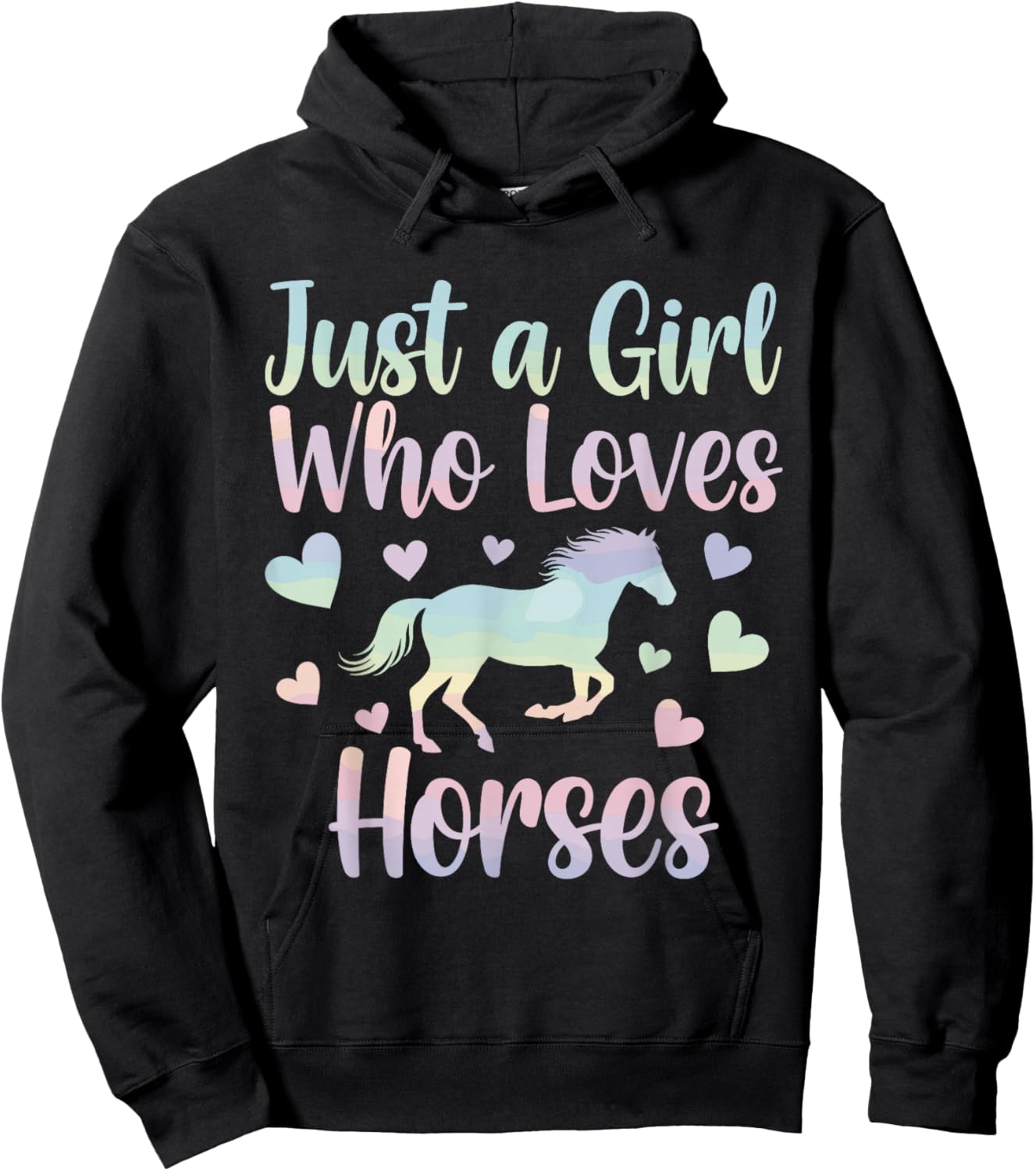 Just A Girl Who Loves Horses Cute Horse Riding Animal Hoodie - Hoodie | Black