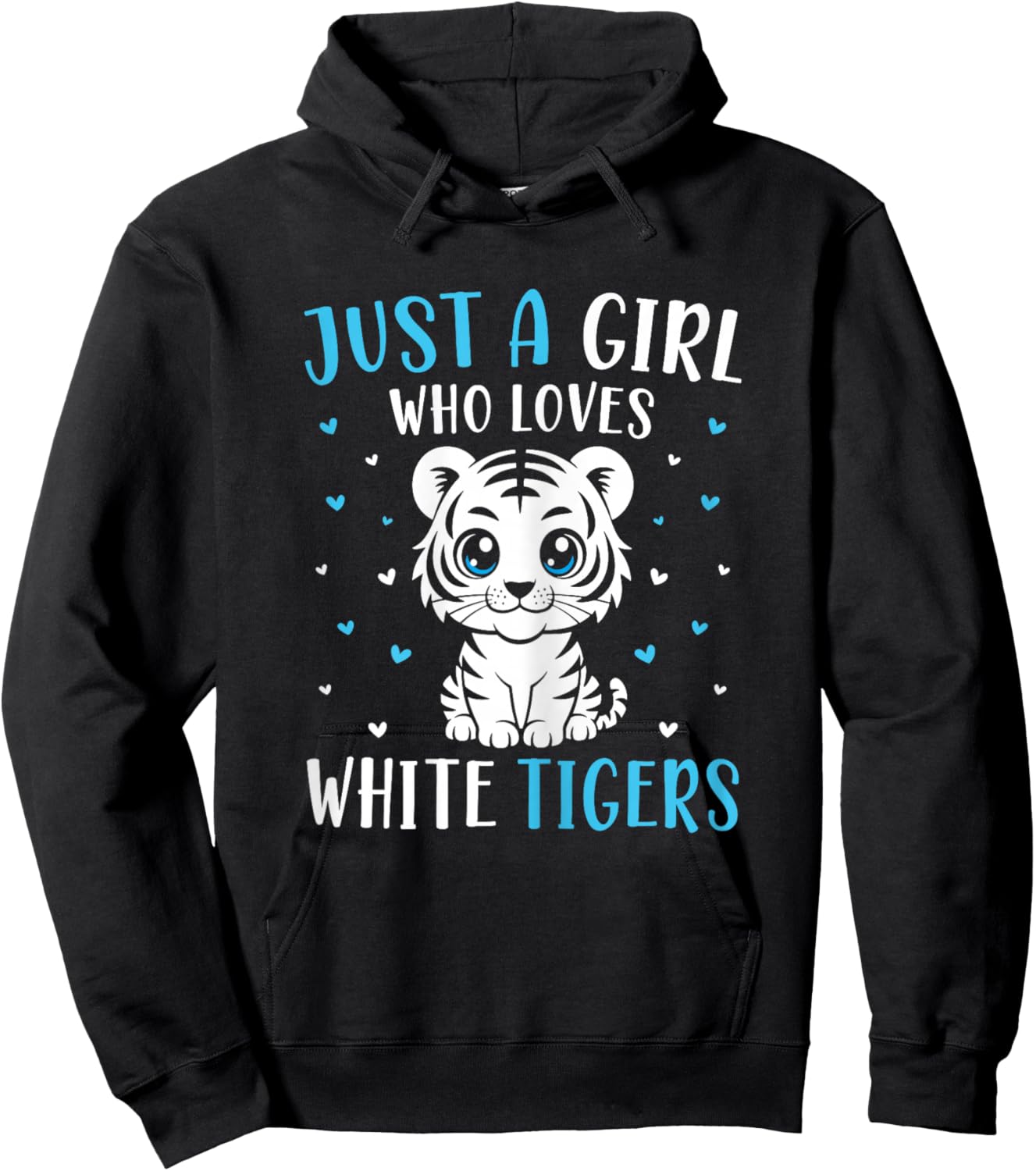 Just A Girl Who Loves White Tigers Cute Tiger Cub Hoodie - Hoodie | Black