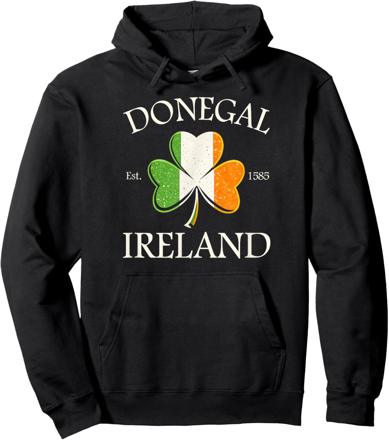 Donegal Ireland Est 1585 Shamrock St. Patrick’s Day Hoodie - Hoodie | Black