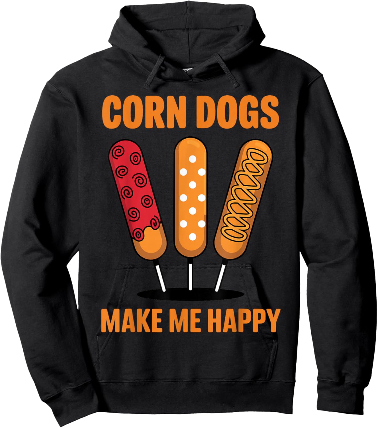 Cool Corn Dog Novelty Women Adult Corn Dog Lover Hoodie - Hoodie | Black