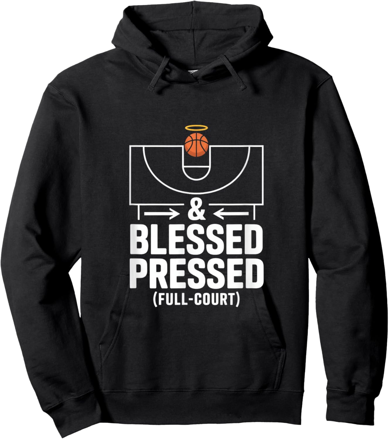 and Blessed Pressed Full Court Basketball Faith Hoodie - Hoodie | Black