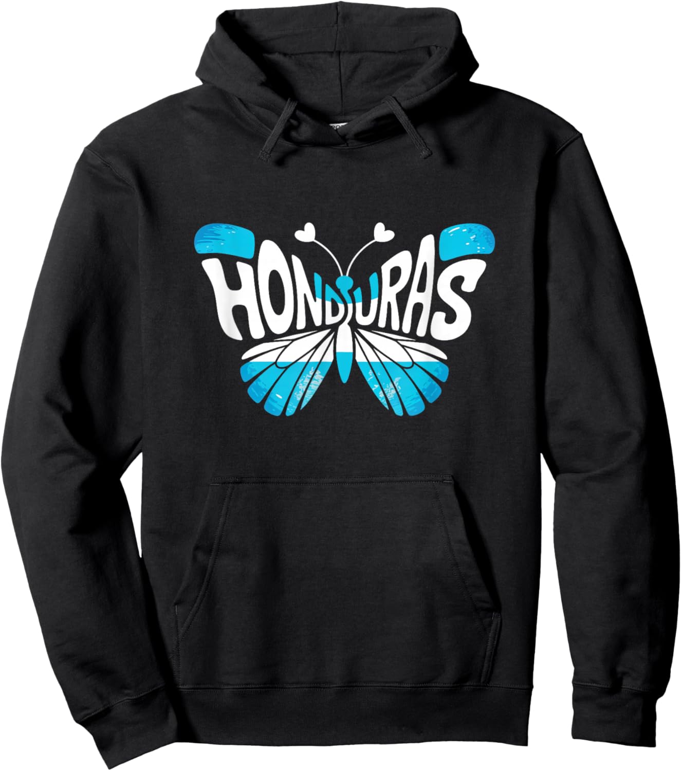 Honduras Butterfly - Honduran Flag Colors Souvenir Hoodie - Hoodie | Black
