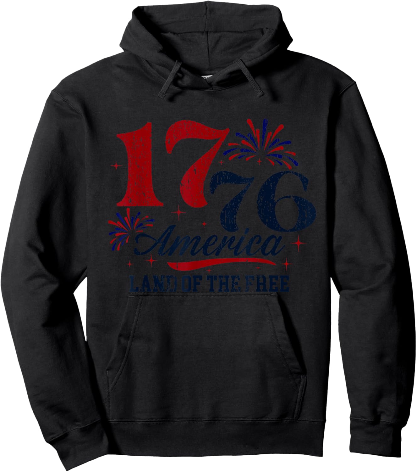 1776 America Land of The Free Hoodie - Hoodie | Black