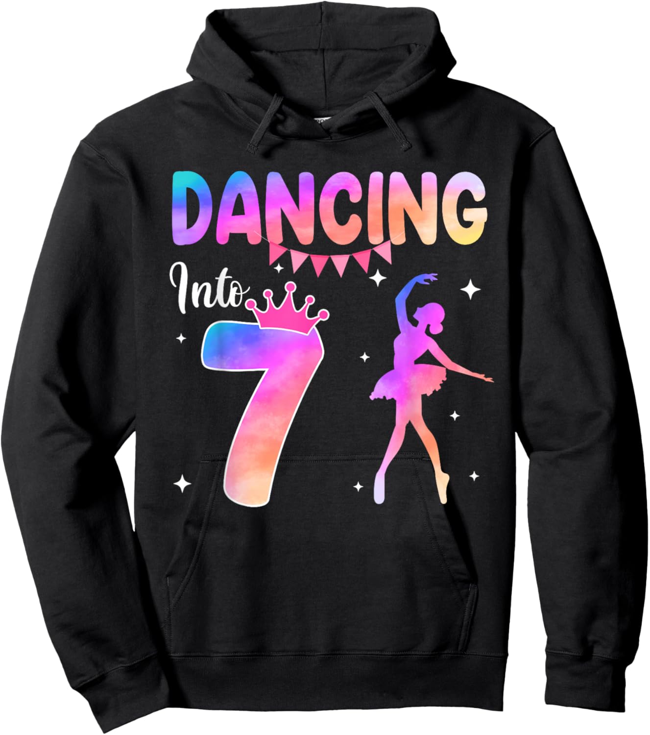 7 Years Old Ballet Dancer 7th Birthday Ballerina Party Hoodie - Hoodie | Black
