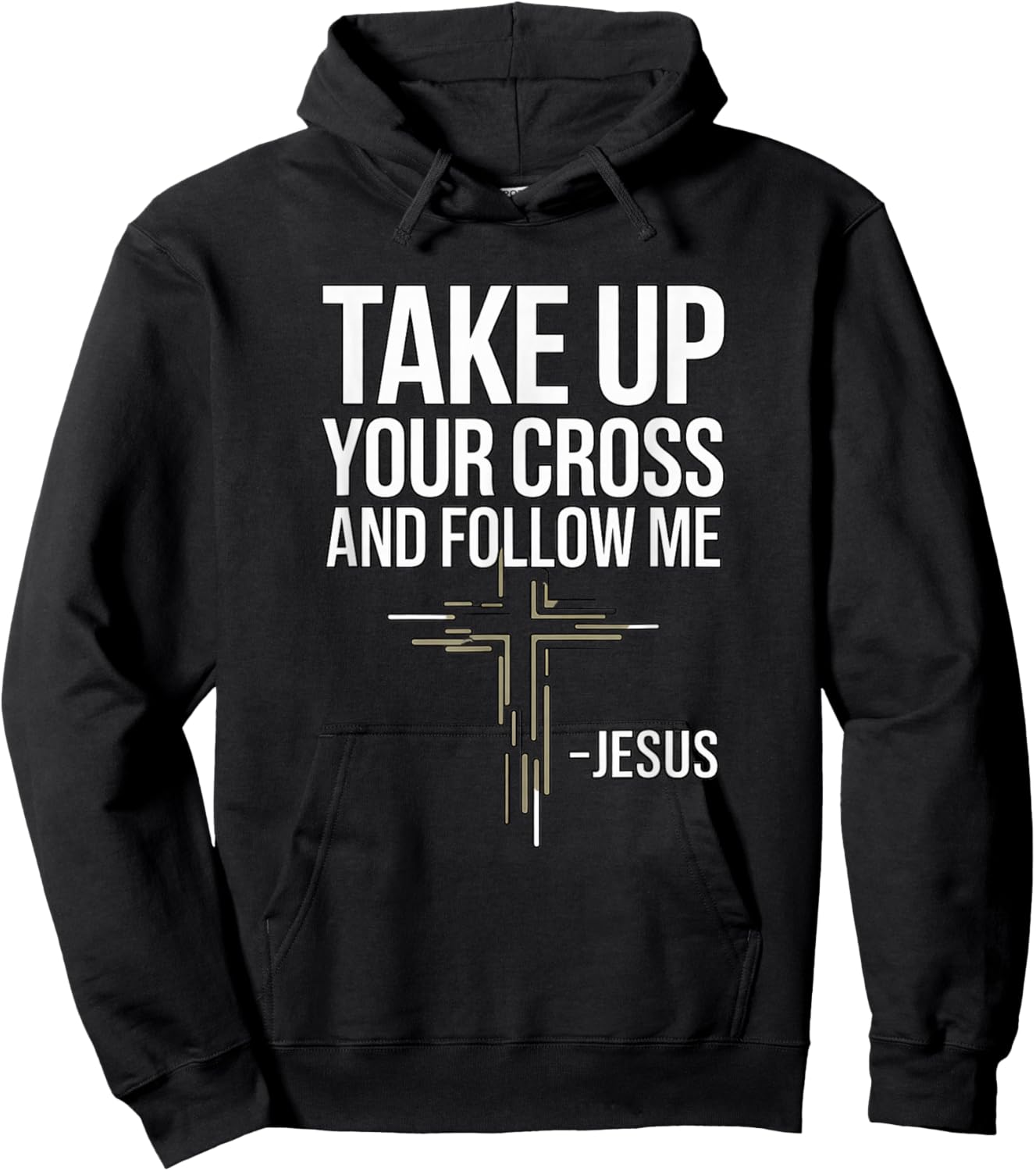 Take Up Your Cross and Follow Me : Jesus Hoodie - Hoodie | Black