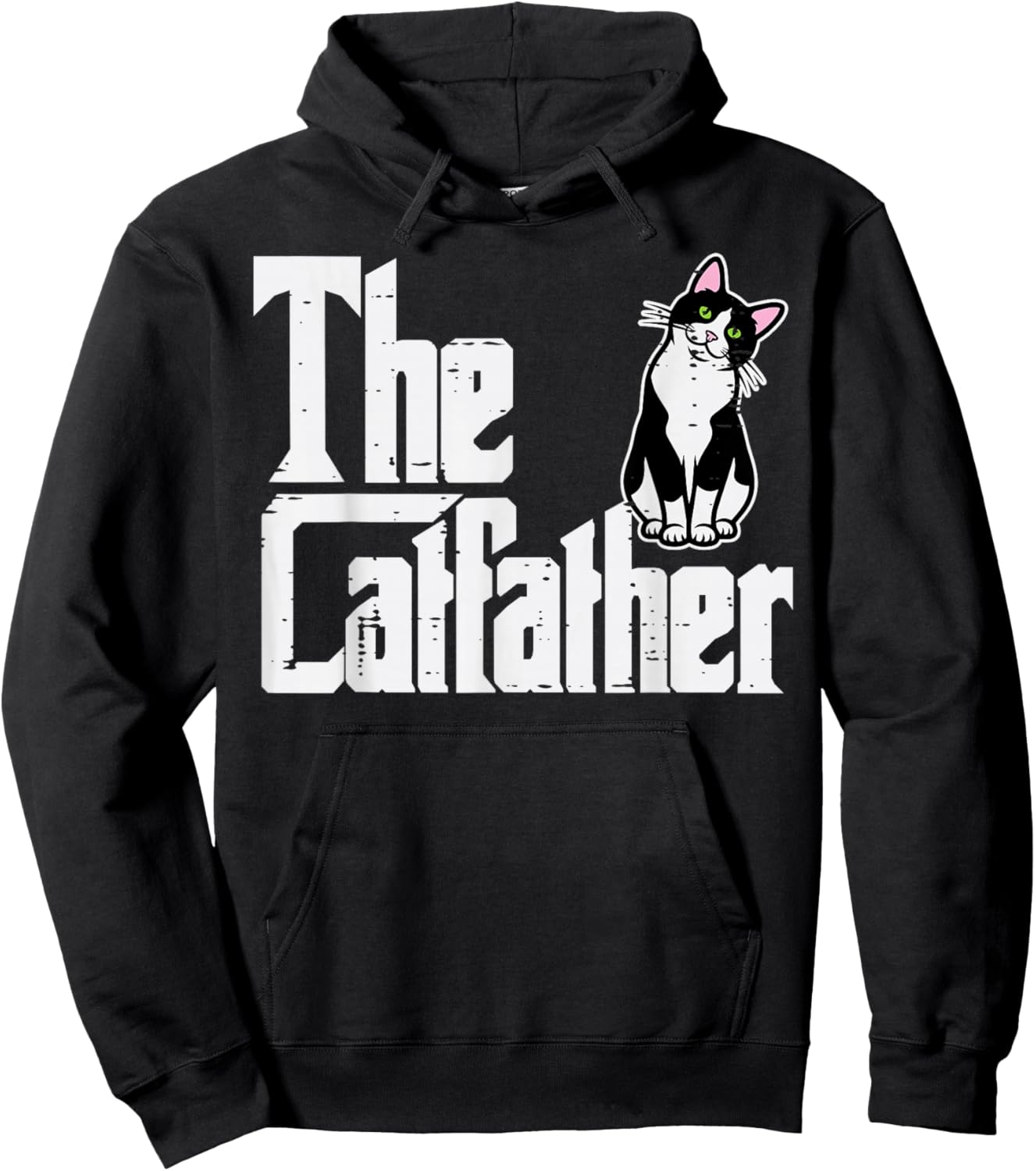 The Catfather Funny Kitten Cat Dad Fur Papa Daddy Parody Men Hoodie - Hoodie | Black