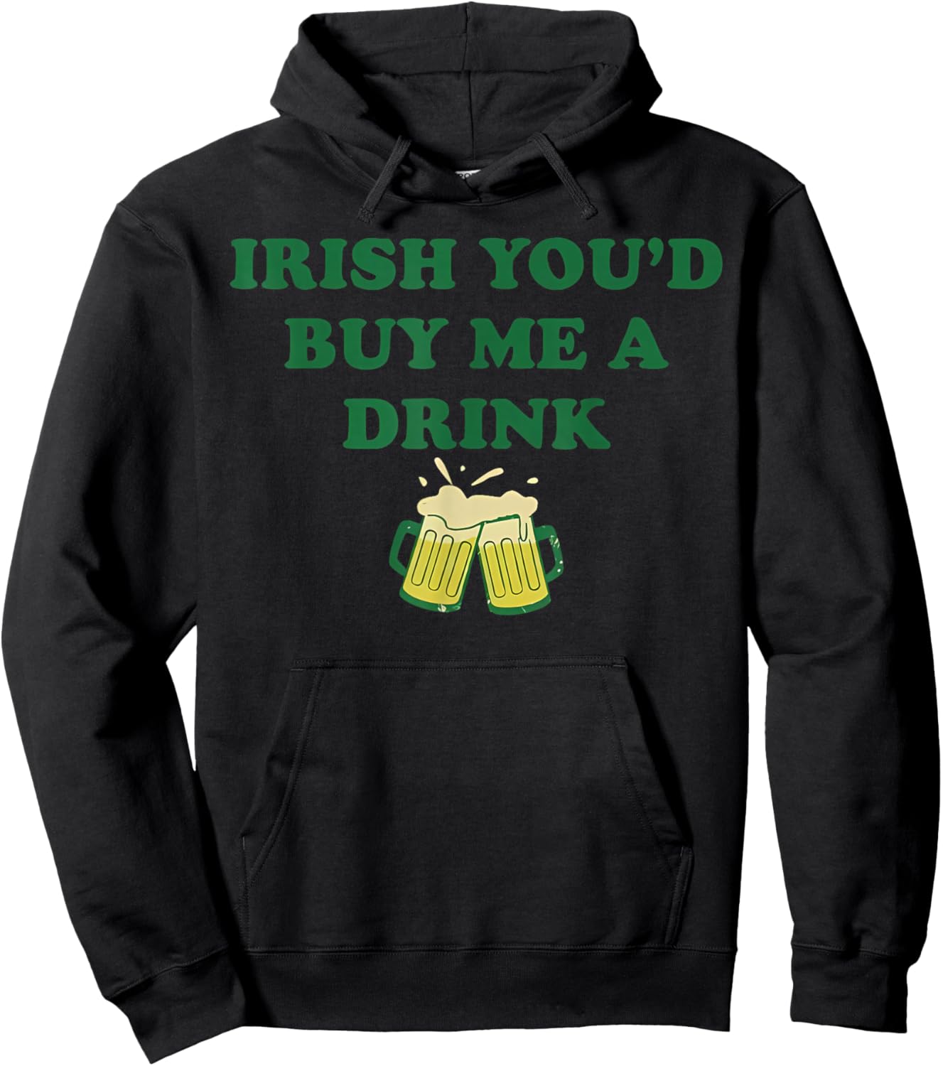 Irish You'd Buy Me A Drink Baby Shamrock Beer Day Patricks Hoodie - Hoodie | Black