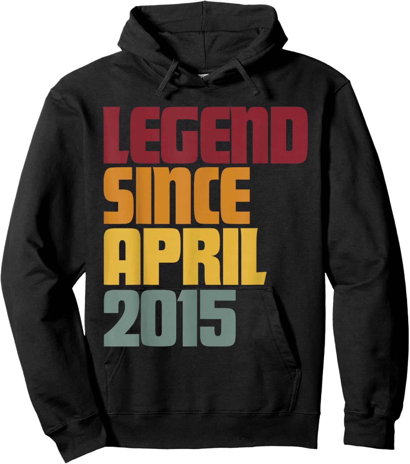 Legend Since April 2015 11th Birthday - Vintage Funny Hoodie - Hoodie | Black