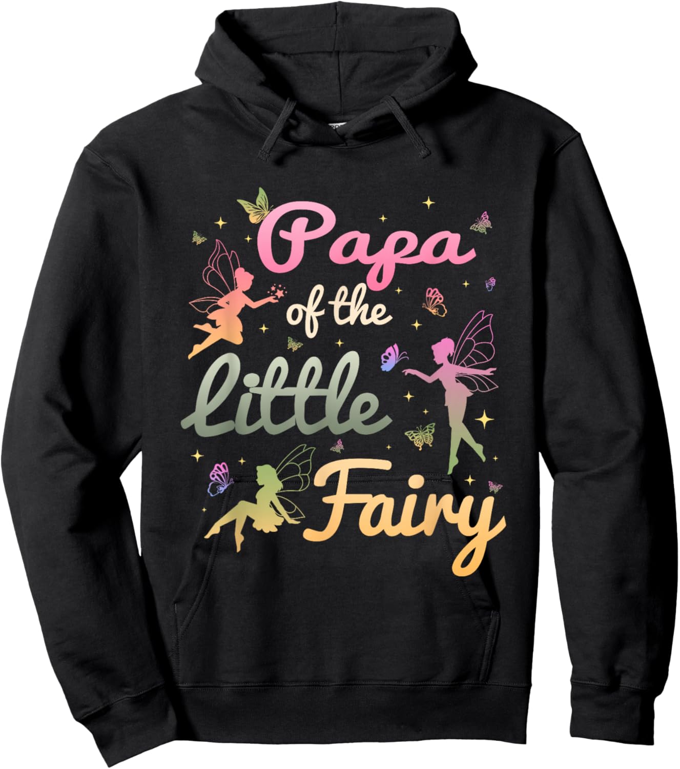 Papa of The Little Fairy 1St Birthday Girl Fairytale Hoodie - Hoodie | Black